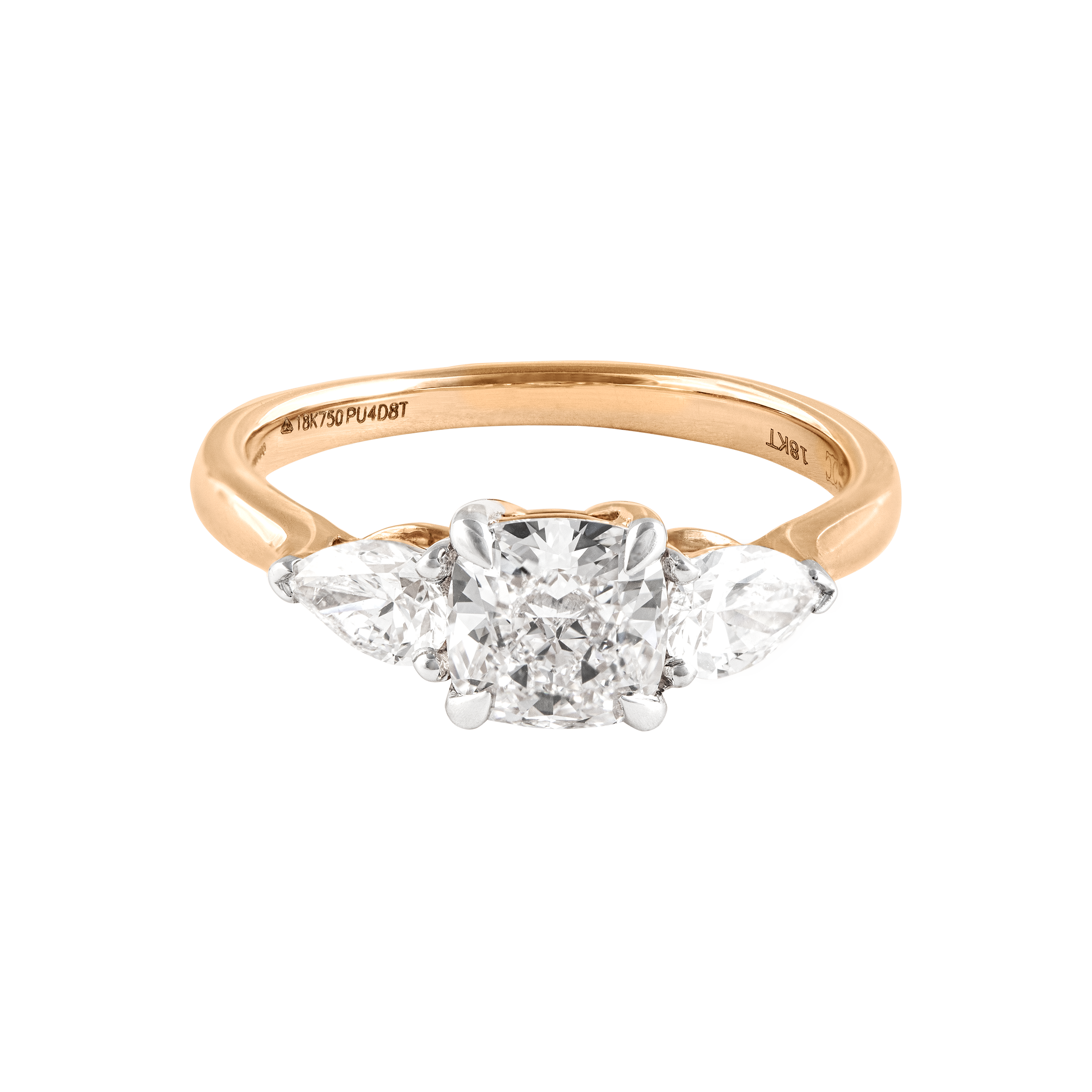 Cushion-Pear Cut 1.04 Carat & 0.51 Carat Eternal Lab Grown Diamond Ring | SKU : 0003179529