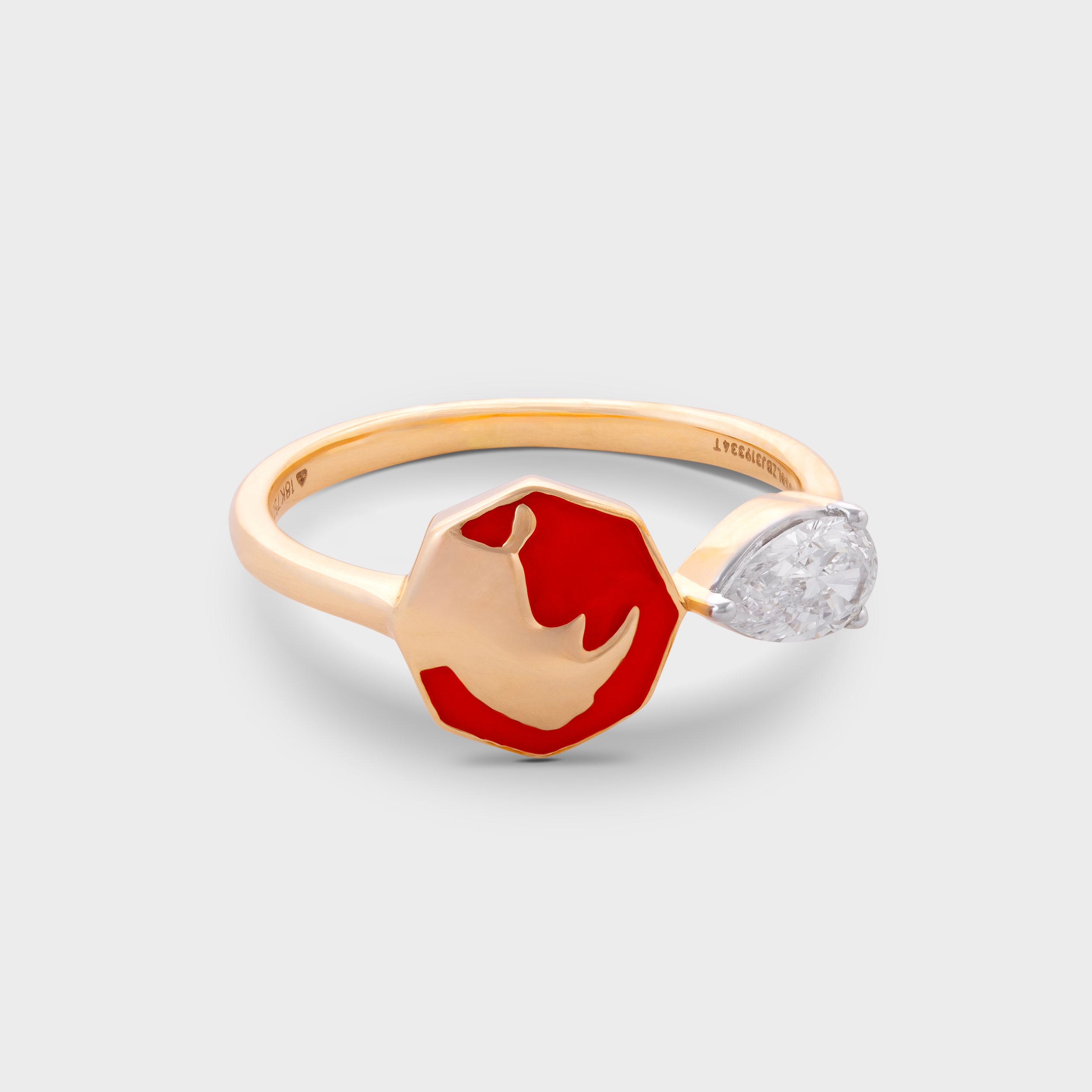 Pear Cut 0.35 Carat Rhino Designer Lab Grown Diamond Ring | SKU: 0019377254 - crash.club by CKC