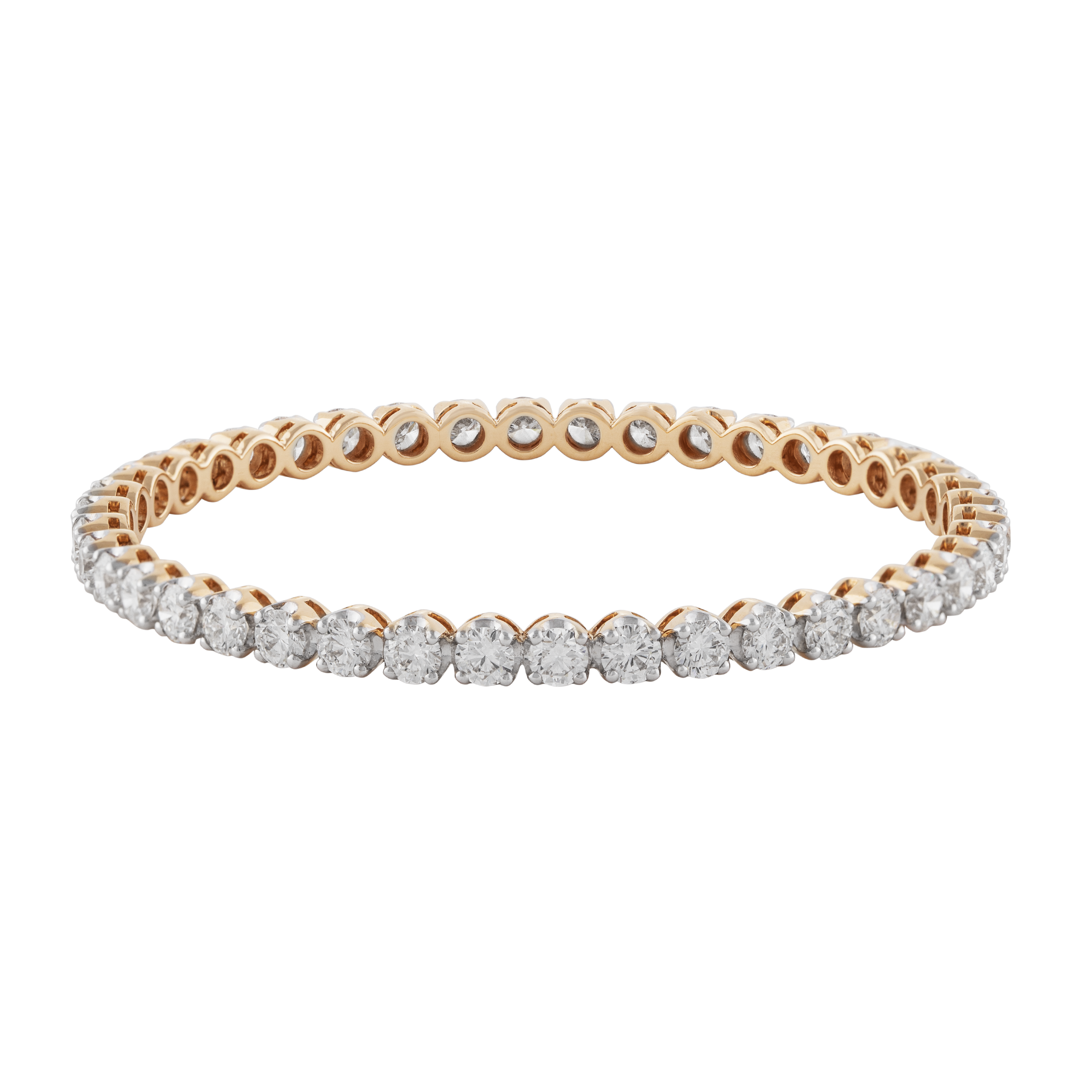 Round Brilliant 10.20 Carat Lab Grown Diamond Bracelet in Yellow Gold | SKU: 0019325521