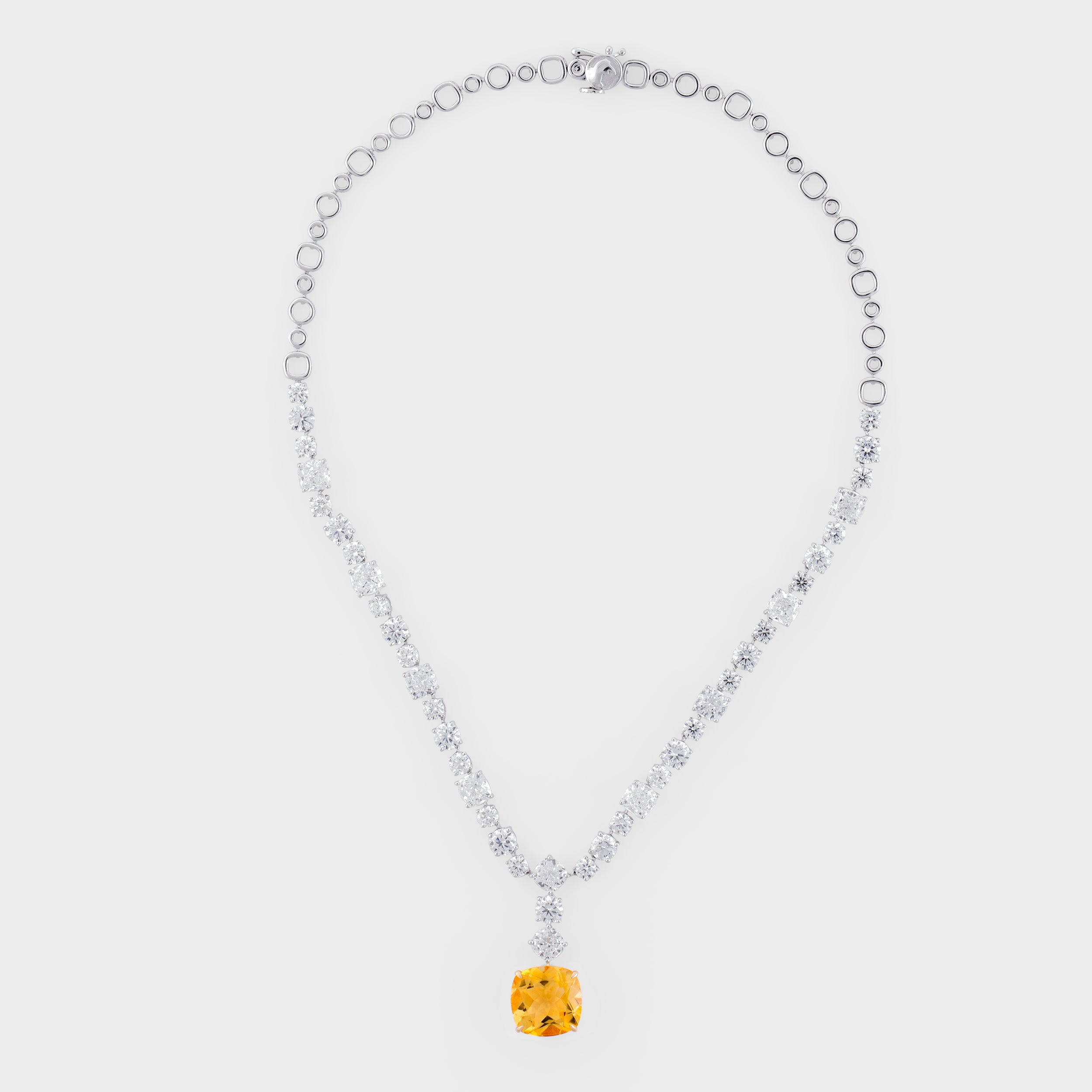 Cushion & Round Brilliant Cut 8.18 Carats Lab-Grown Diamonds Solitaire Necklace | SKU : 0019510705