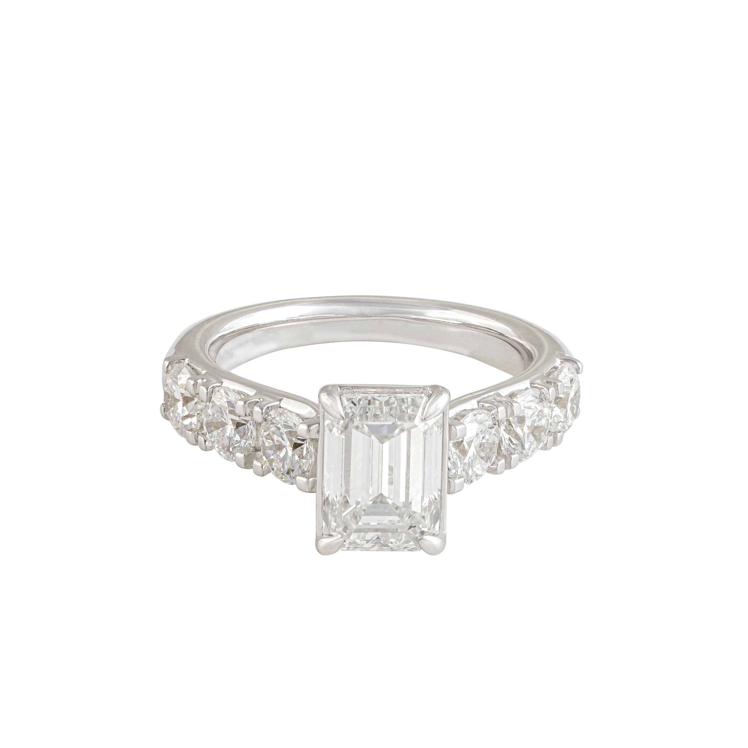 Emerald & Round Brilliant 2.02 Carat & 1.41 Carat Solitaire Lab Grown Diamond Ring | SKU : 0003179512 - crash.club by CKC