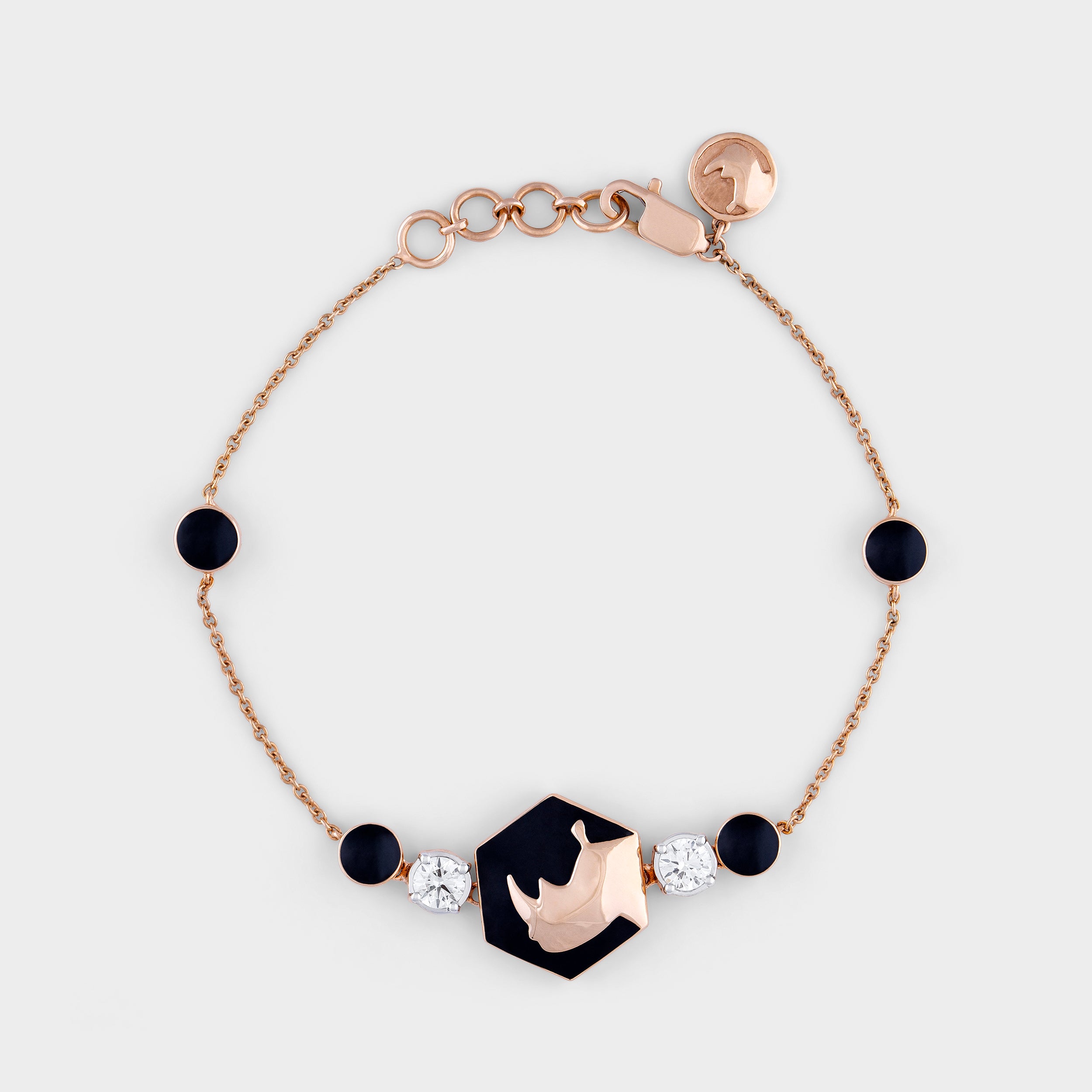 Round Brilliant 0.5 Carat & 0.03 Carat Rhino Charm Lab Grown Diamond Bracelet | SKU: 0019361642 - crash.club by CKC