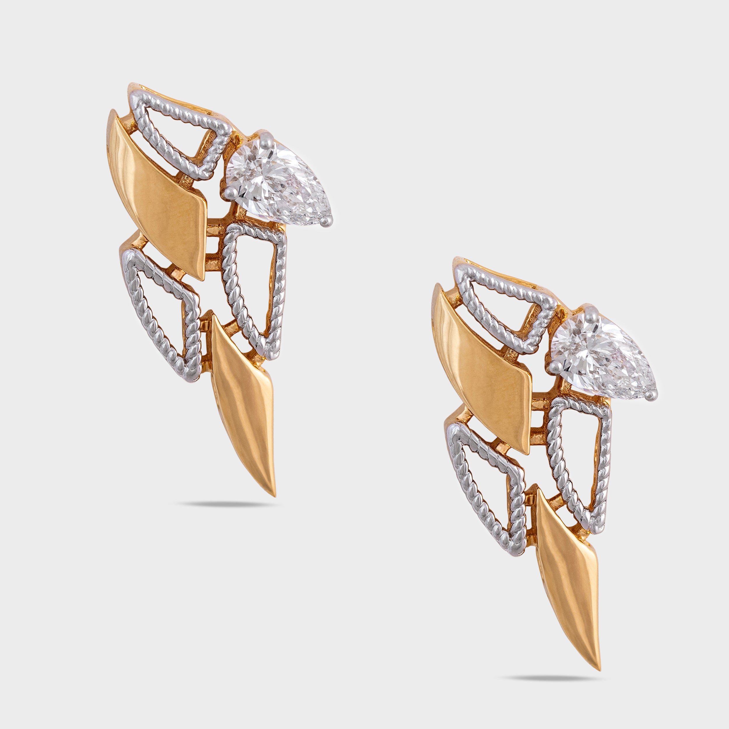 Pear Cut 0.32 Carat Pair Rhinoceros Horn Lab Grown Diamond Studs | SKU: 0019342108 - crash.club by CKC
