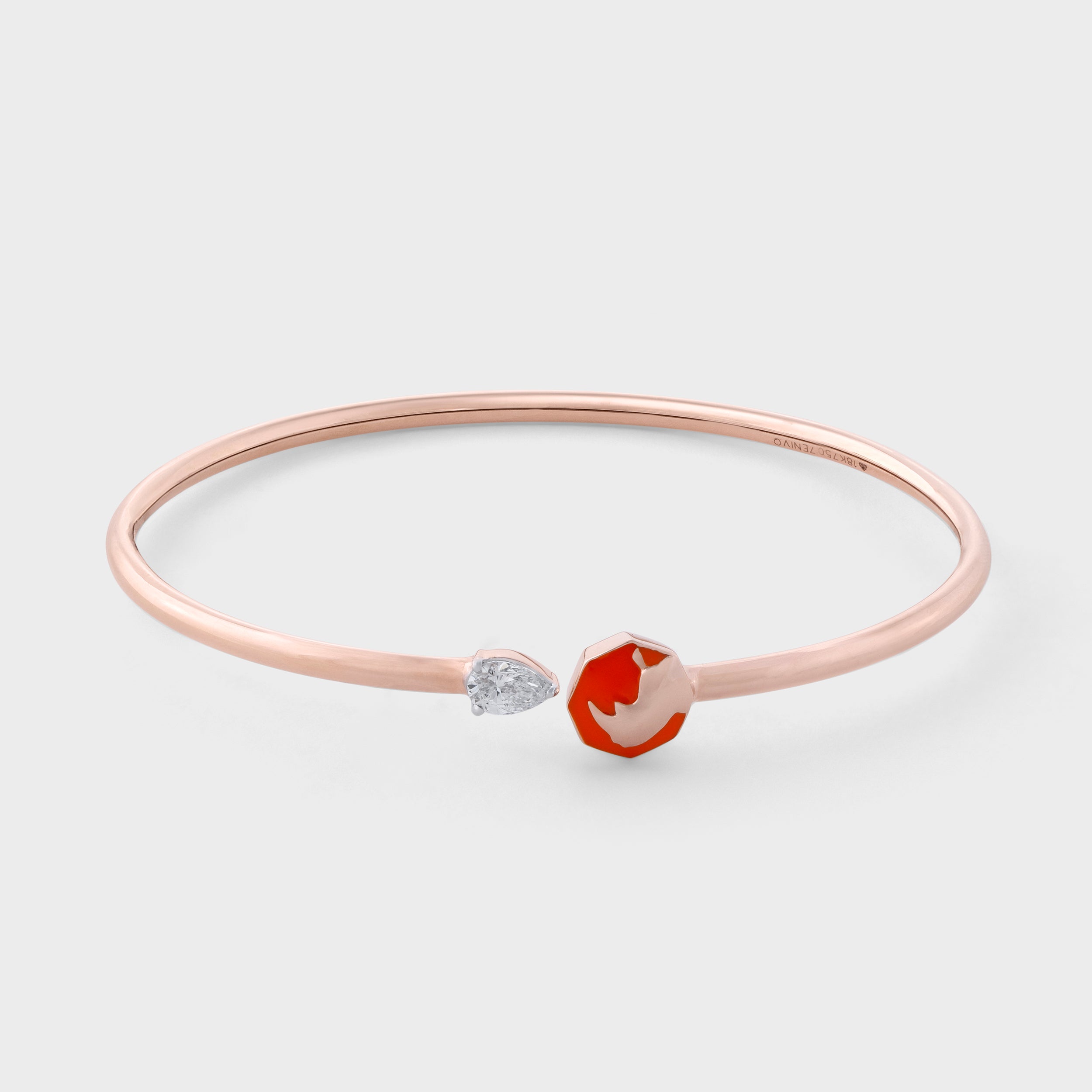 Pear Cut 0.310 Carat Rhino Horn Motif Lab Grown Diamond Bracelet | SKU: 0019377230 - crash.club by CKC