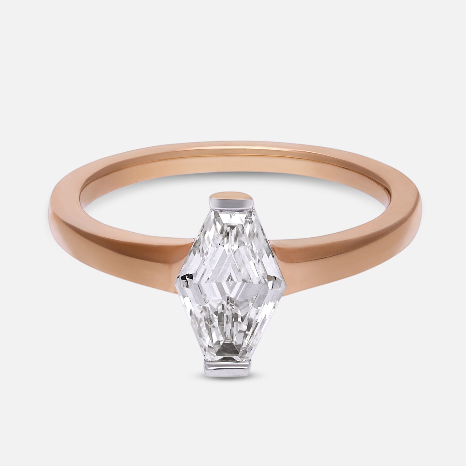 Lozenge-Cut Lab-Grown Diamond Ring in 18Kt Gold | SKU : 0003766989
