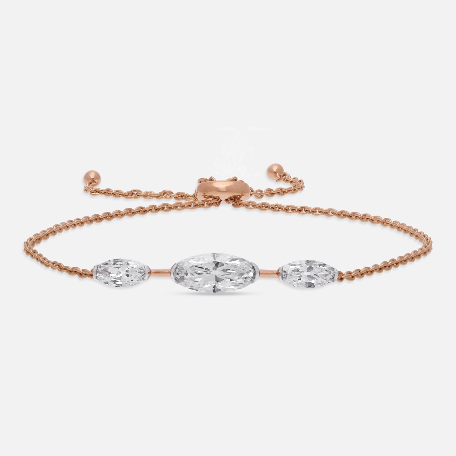 Roval Cut 1.679 Carat Manufactured Lab Grown Diamond Bracelet in Rose Gold | SKU : 0003759523