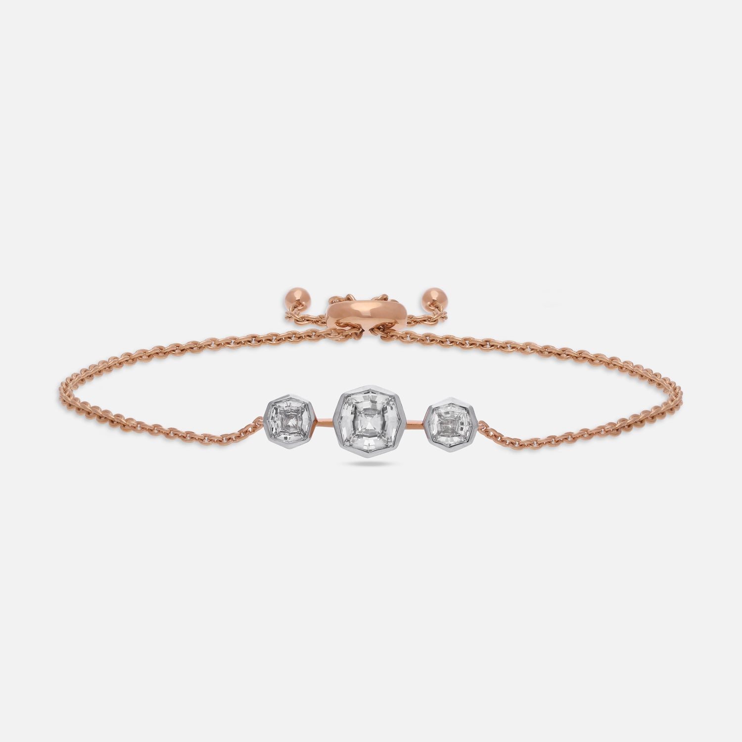 Gold Bracelet with Octagonal Cushion-Cut Lab-Grown Diamonds | SKU : 0021923333
