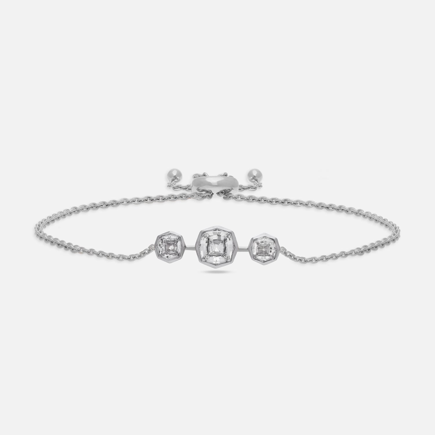 Elegant White Gold Bracelet with Octagon Step-Cut Lab-Grown Diamonds | SKU : 0021929885