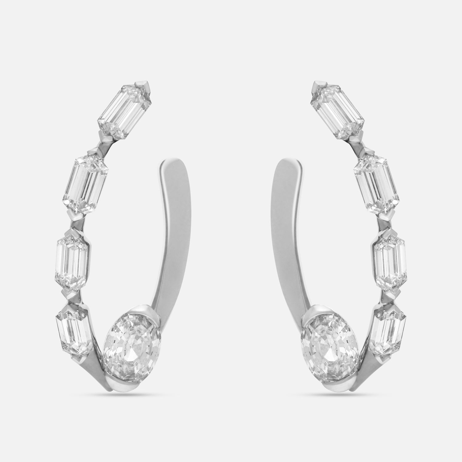 Gold Earrings with Oval Step Cut and Heritage Emerald-Cut Lab-Grown Diamonds | SKU : 0021918131