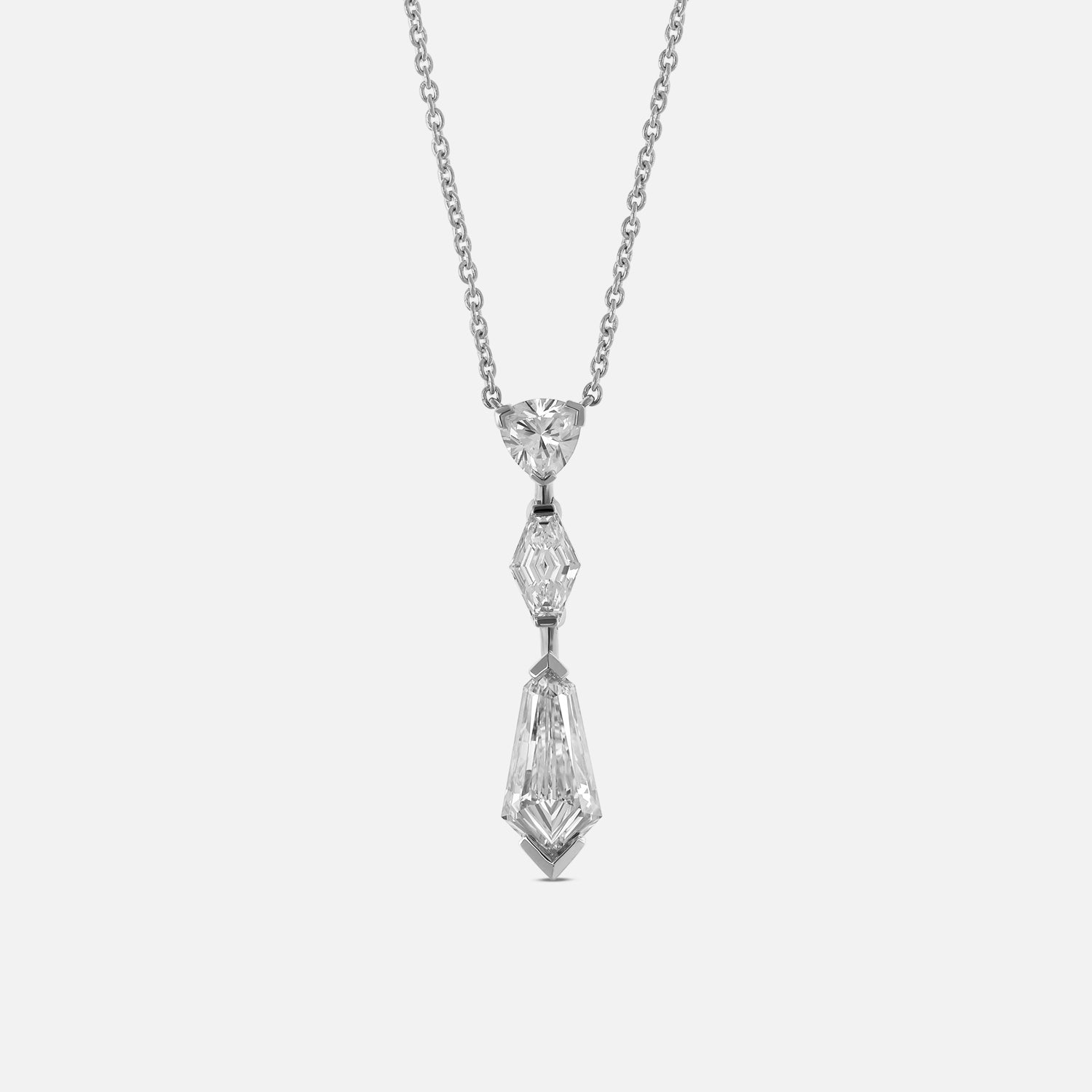 Elegant Gold Pendant with Trillion, Lozenge, and Kite-Cut Lab-Grown Diamonds | SKU : 0021969560