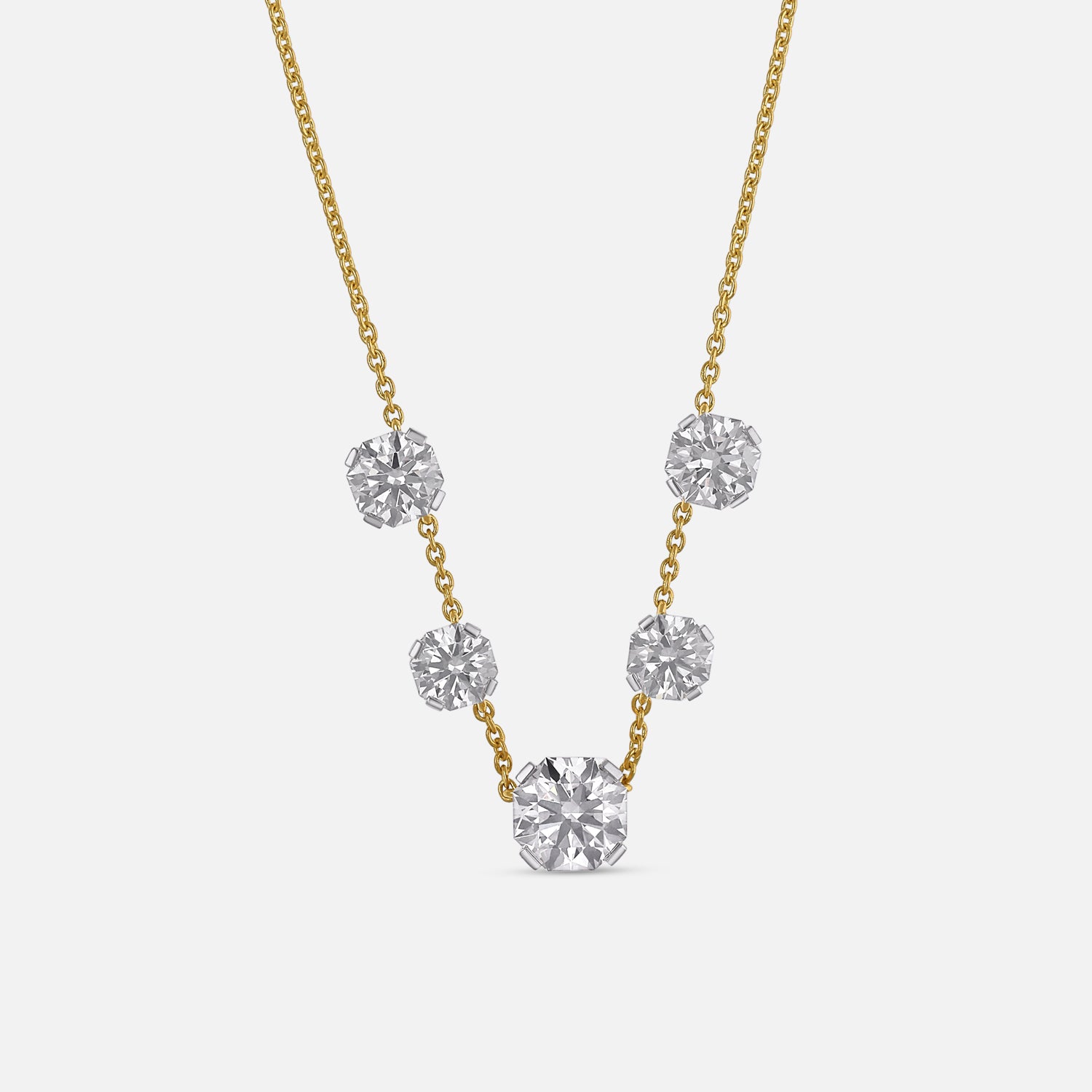 Octagon Brilliant Lab-Grown Diamond Necklace in 18Kt Yellow Gold Necklace | SKU : 0003759653