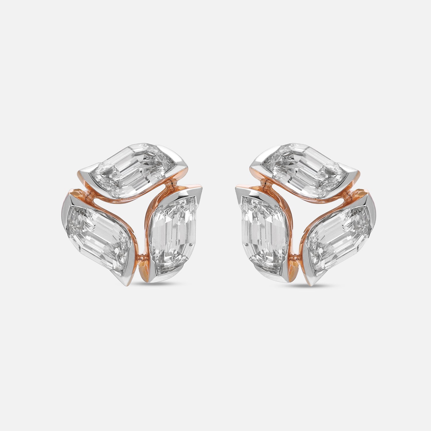 Gold Tops Set with Flame Cut Lab-Grown Diamonds | SKU : 0003767245