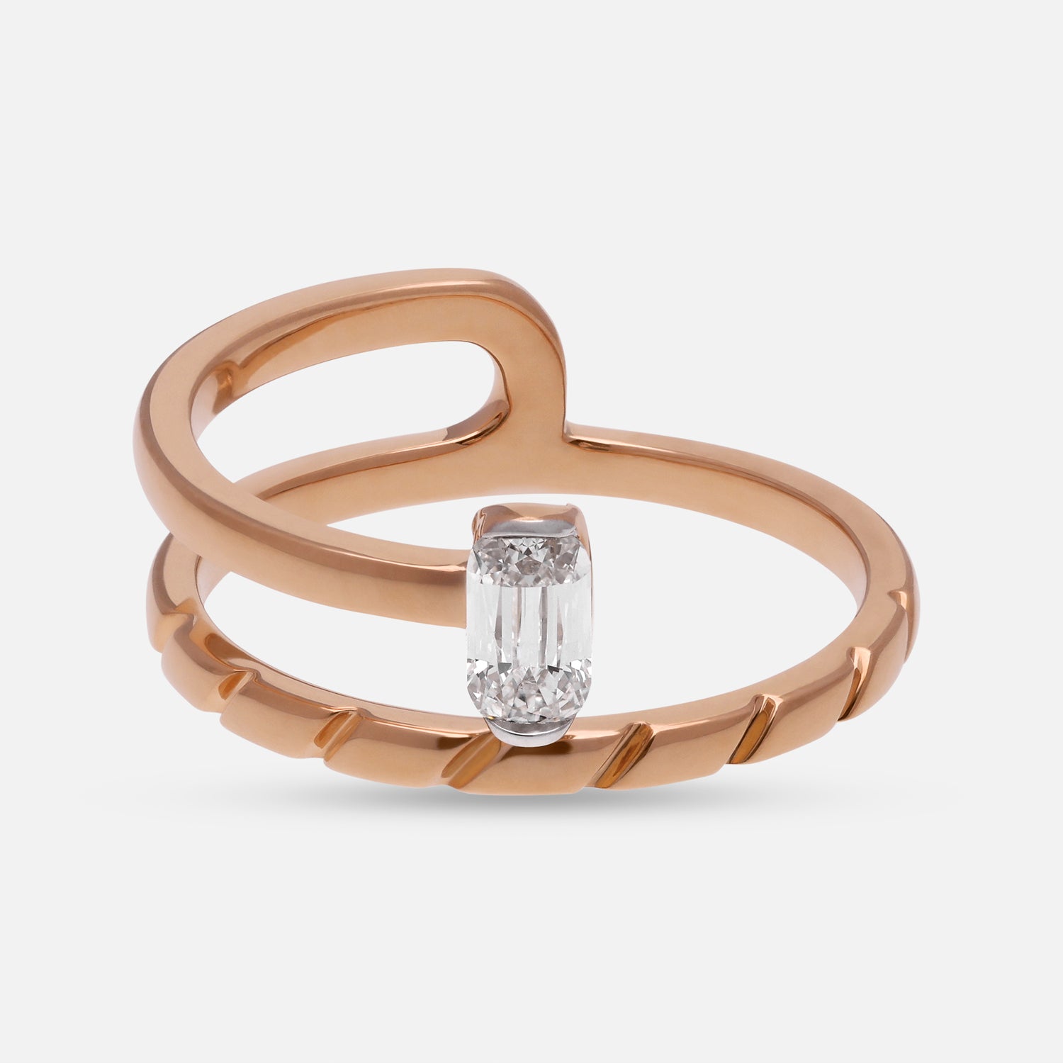 Gold Ring with Elongated Cushion-Cut Lab-Grown Diamond | SKU:0021920219