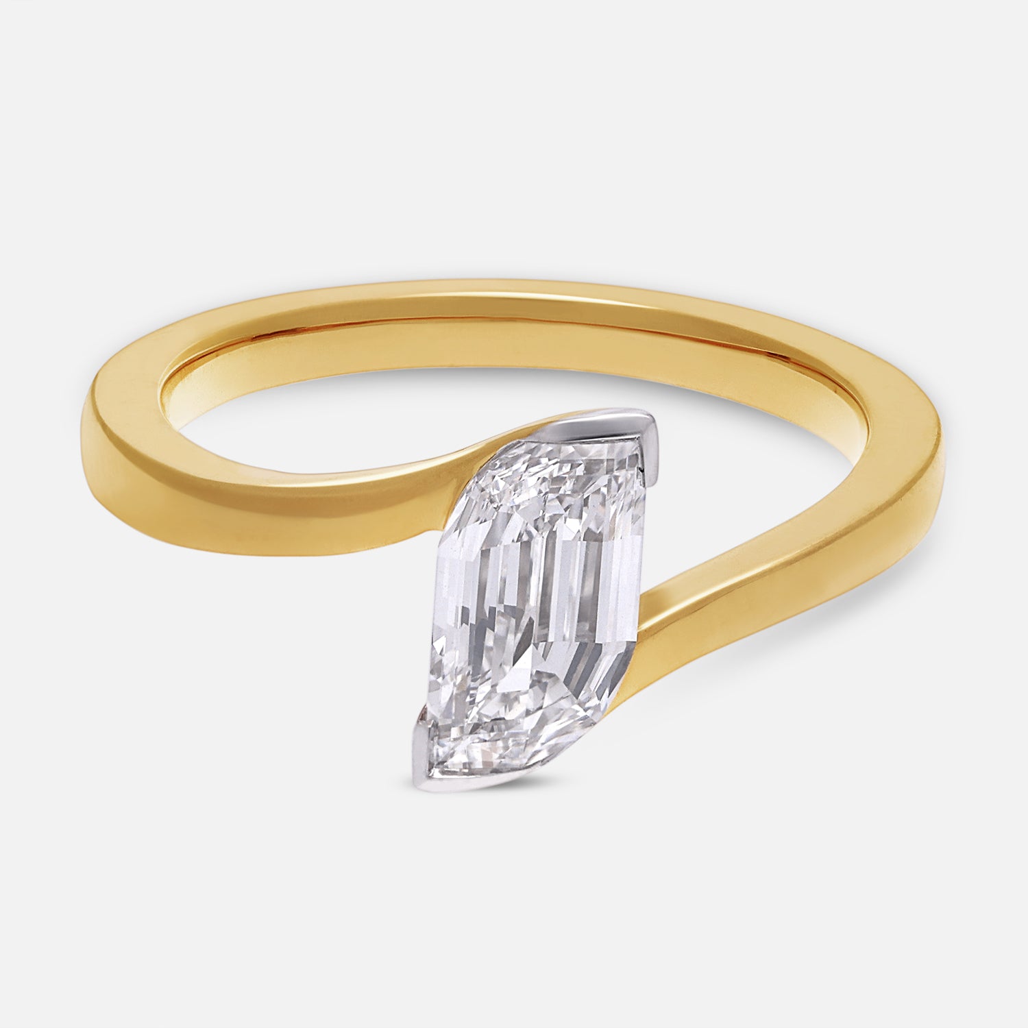 Yellow Gold Flame-Cut Lab-Grown Diamond Wrap Ring | SKU : 0021922985