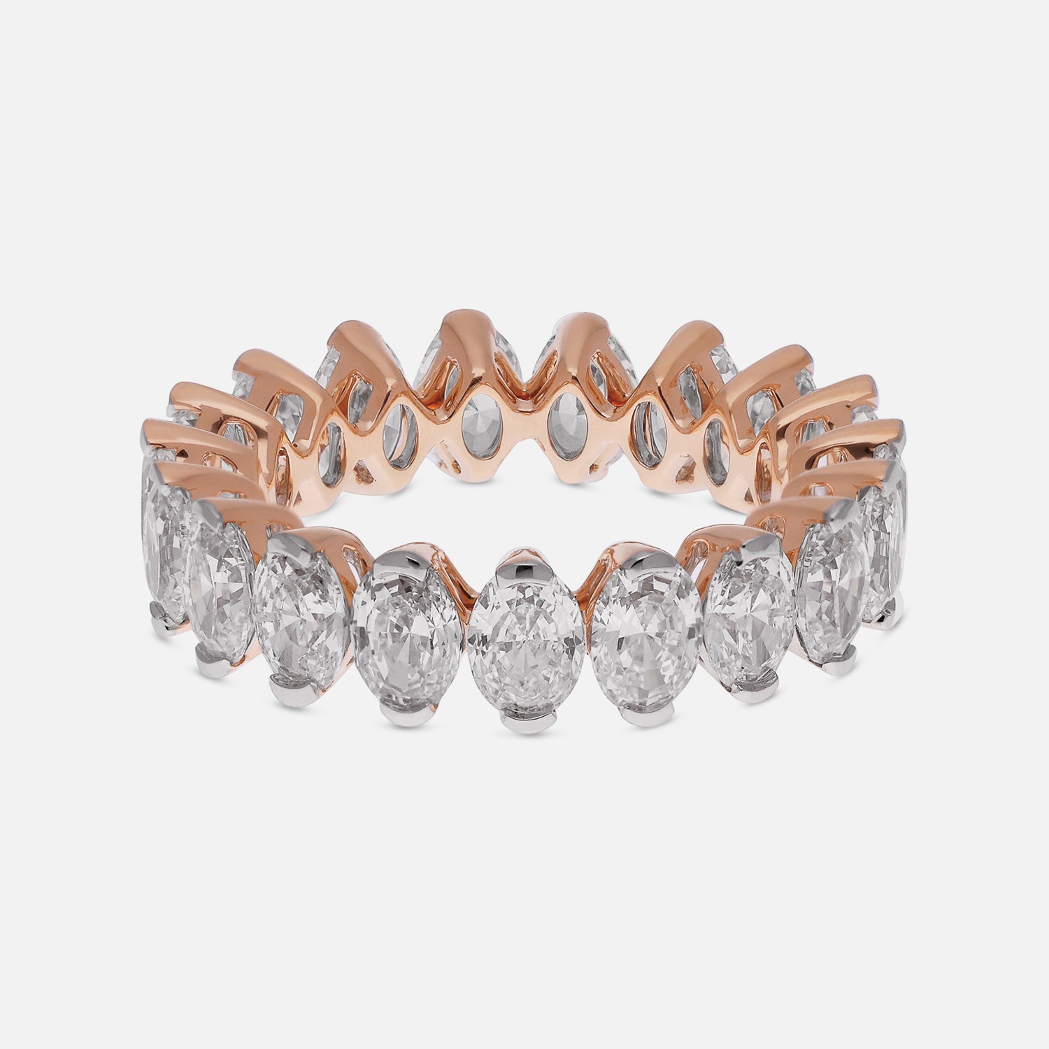 Oval Step-Cut Lab-Grown Diamond Eternity Ring in 18Kt Gold | SKU : 0003767900