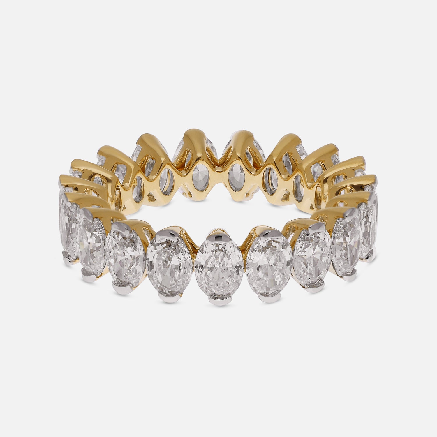 Yellow Gold Eternity Ring with Oval Step Cut Lab-Grown Diamonds | SKU : 0021923968