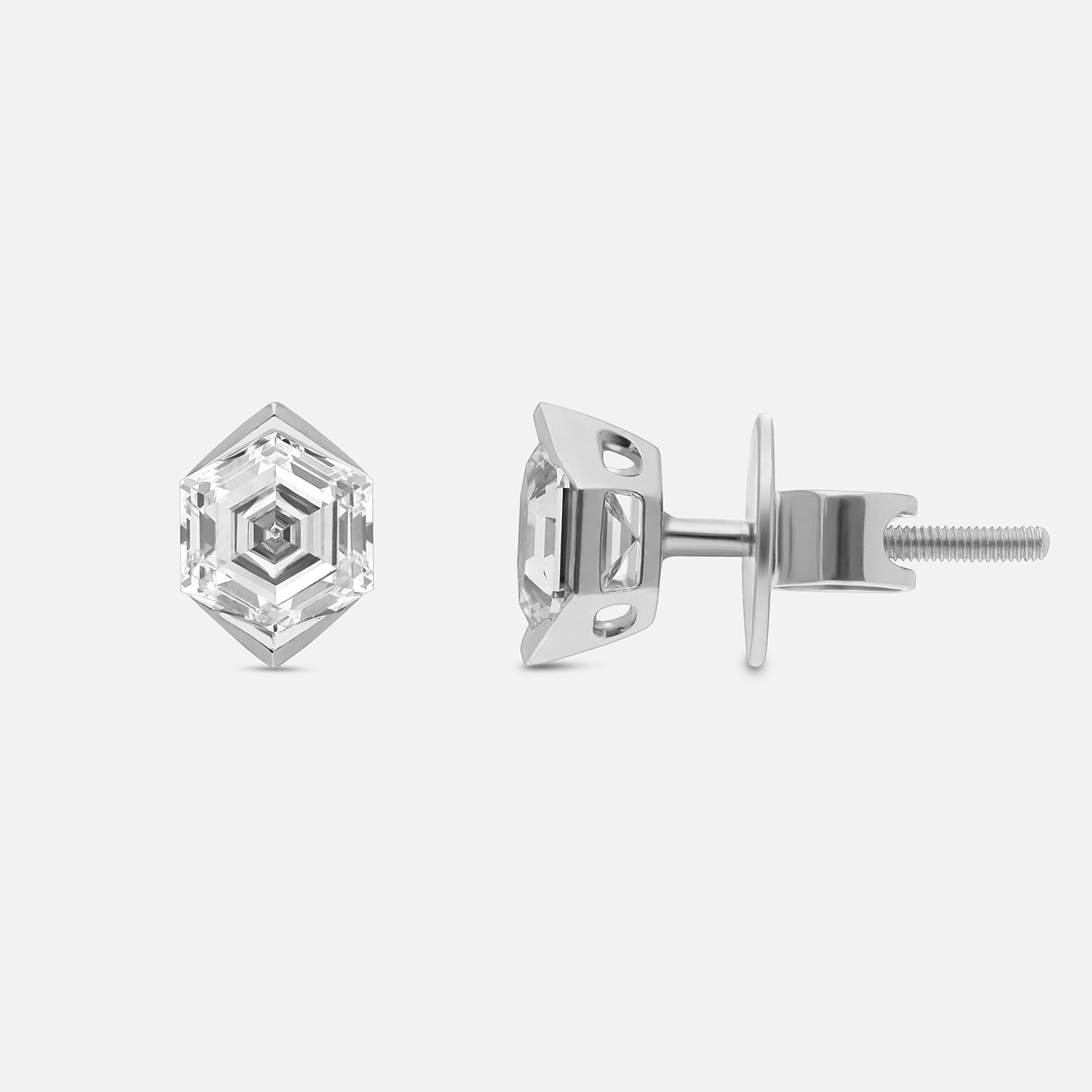 White Gold Tops with Hexagonal Step-Cut Lab-Grown Diamonds | SKU : 0021938634