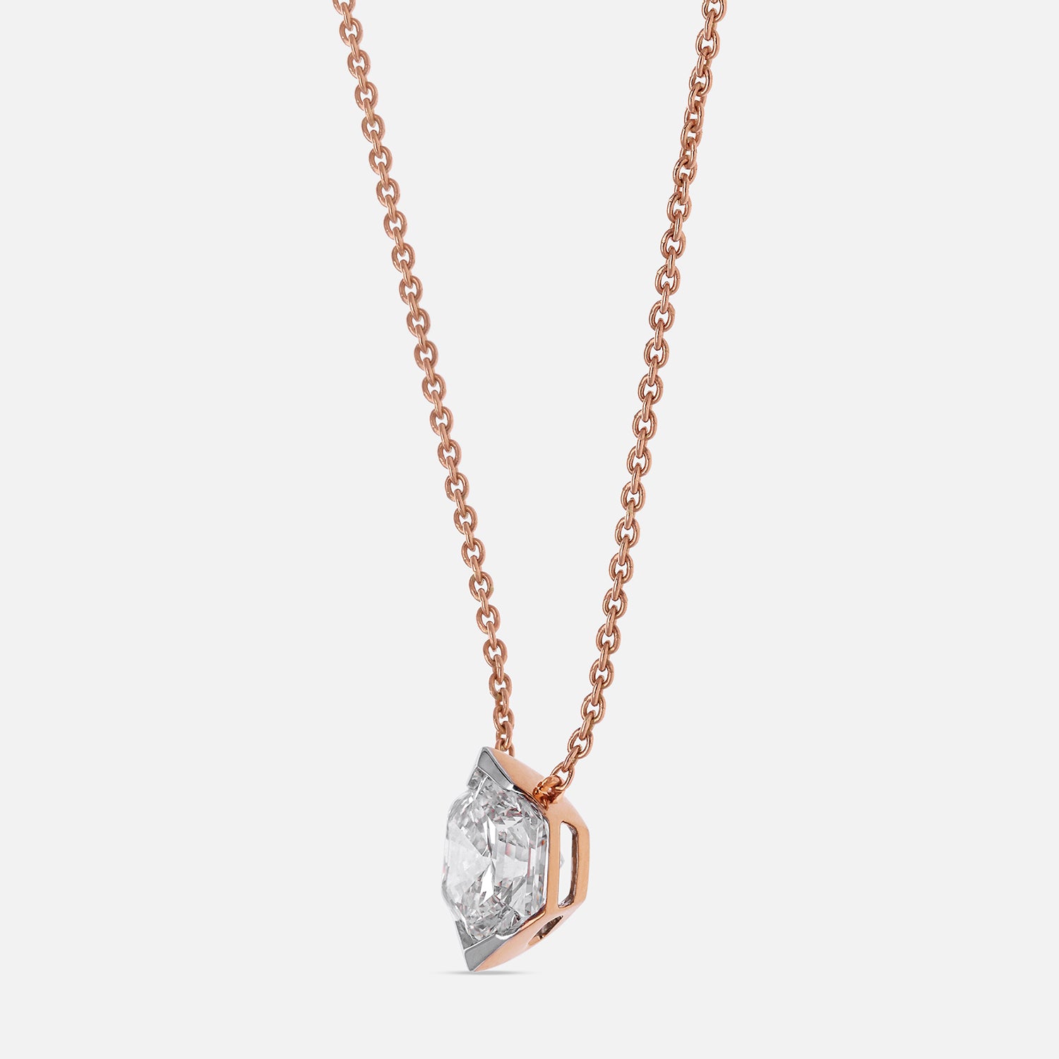 Hexagon Brilliant-Cut 1.740 Carat Lab-Grown Diamond Pendant in 18k Gold Chain | SKU : 0003759530