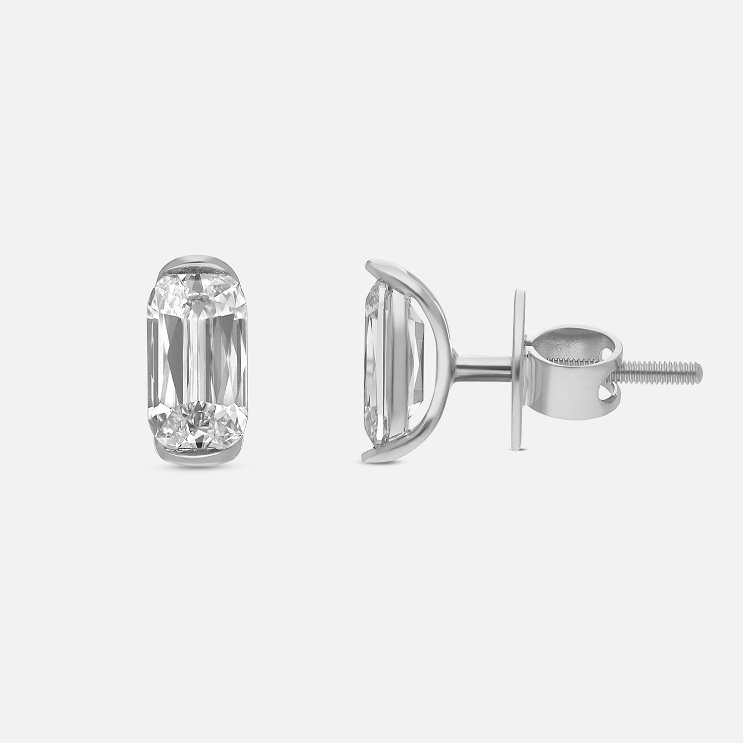 White Gold Tops Set with Elongated Cushion-Cut Lab-Grown Diamonds | SKU : 0021938597