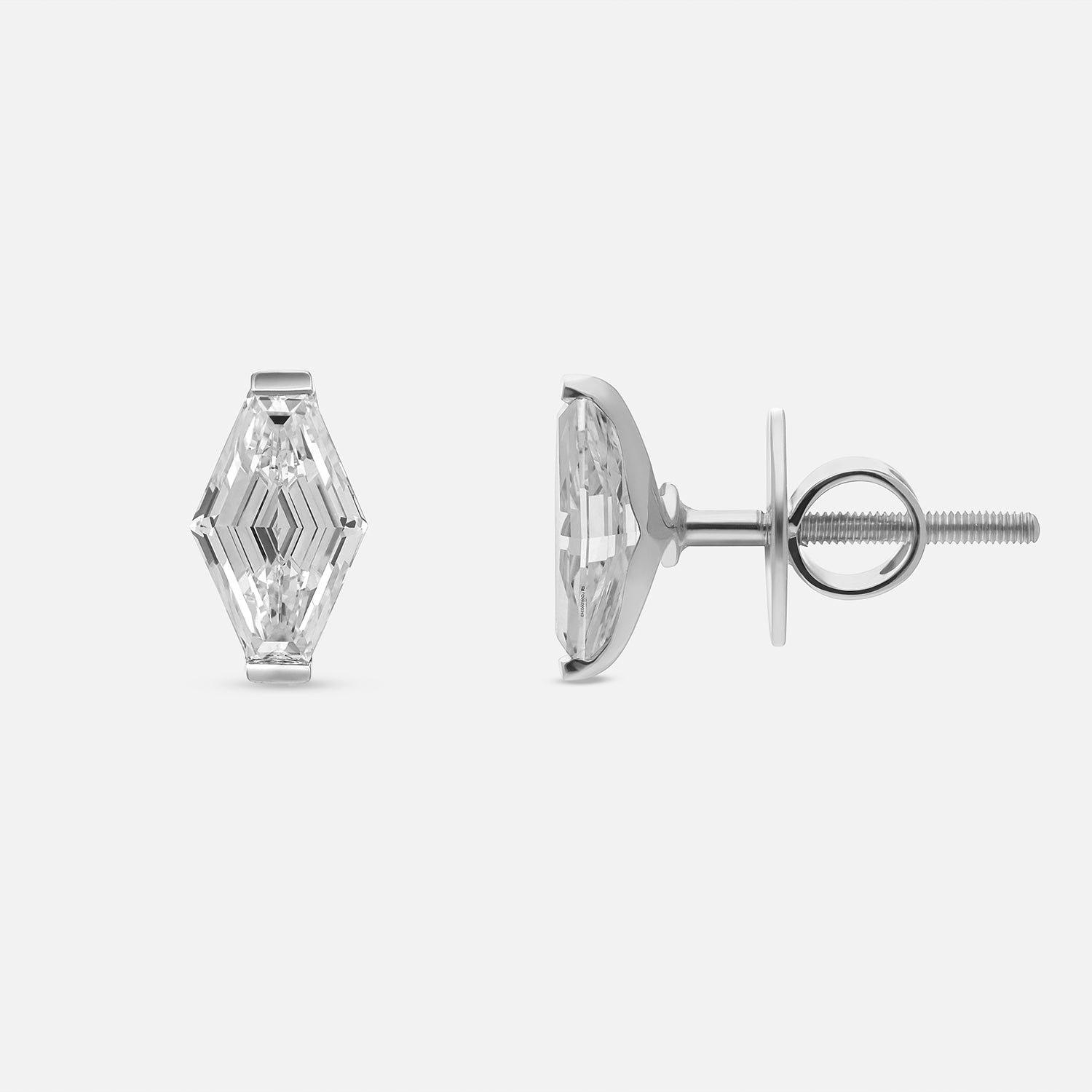 White Gold Tops with Lozenge Blunt-Cut Lab-Grown Diamonds | SKU : 0021938559