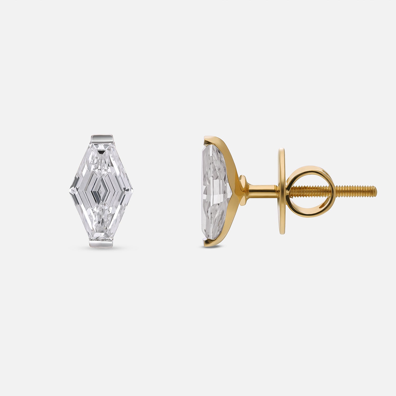 Lozenge Blunt-Cut Lab-Grown Diamond Gold Tops | SKU : 0021912788