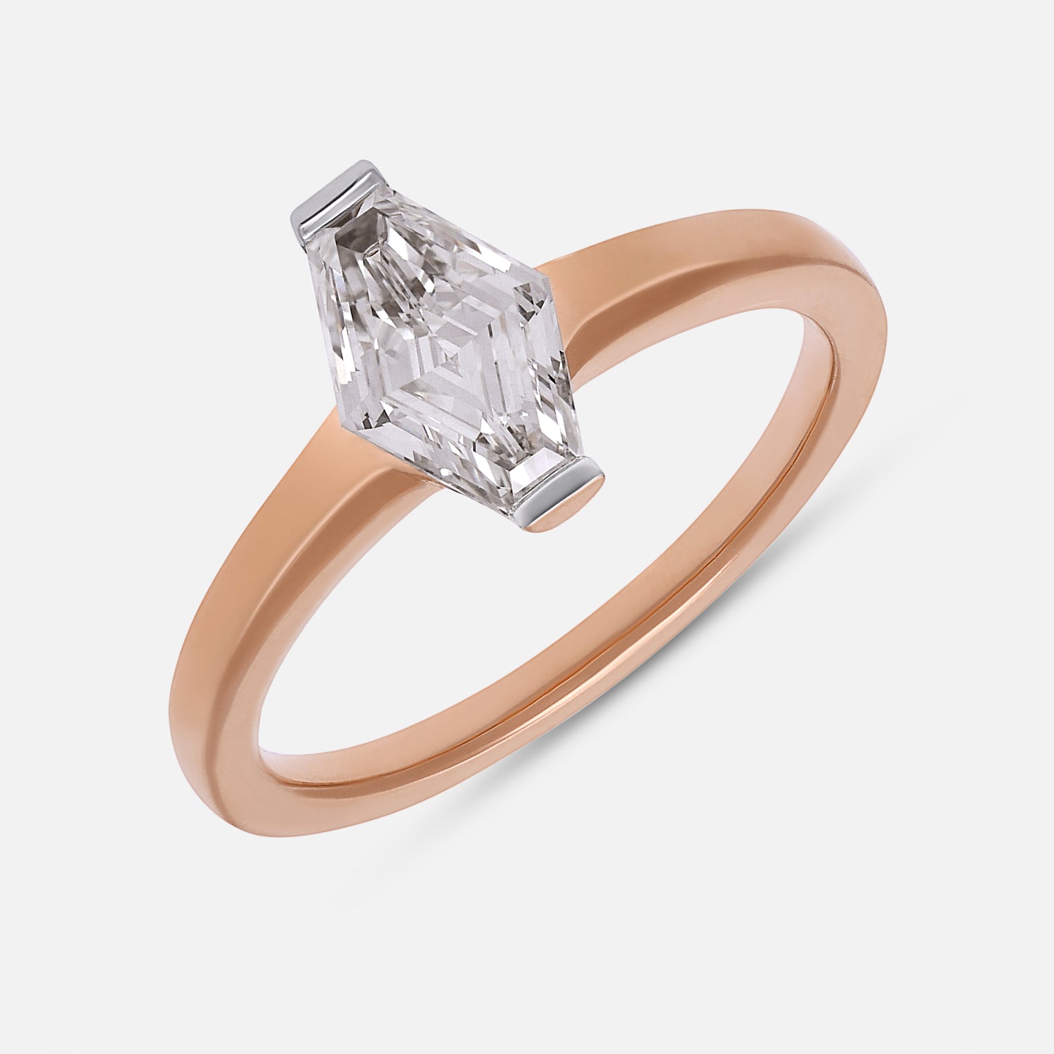 Lozenge-Cut Lab-Grown Diamond Ring in 18Kt Gold | SKU : 0003766989