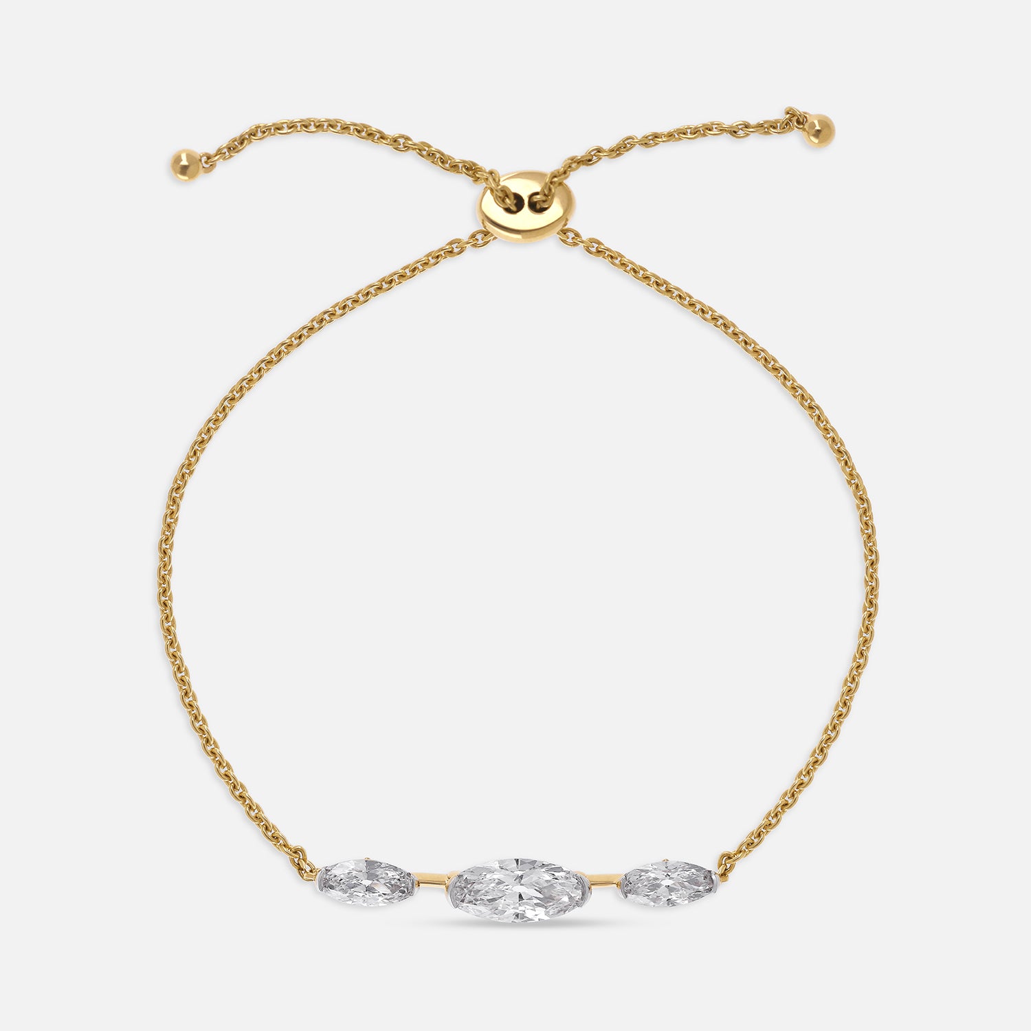 Roval-Cut Lab-Grown Diamond Trio Bracelet in Gold | SKU : 0021912764