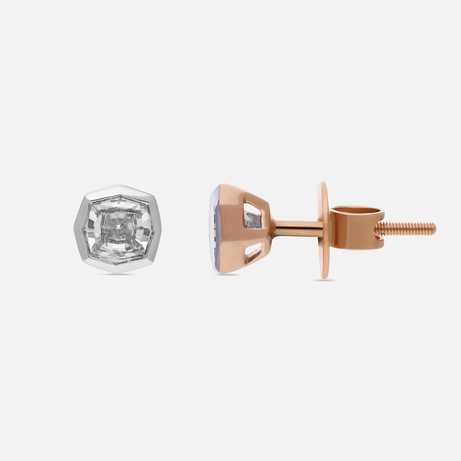 Gold Tops Set with Octagonal Cushion-Cut Lab-Grown Diamonds | SKU : 0021923319