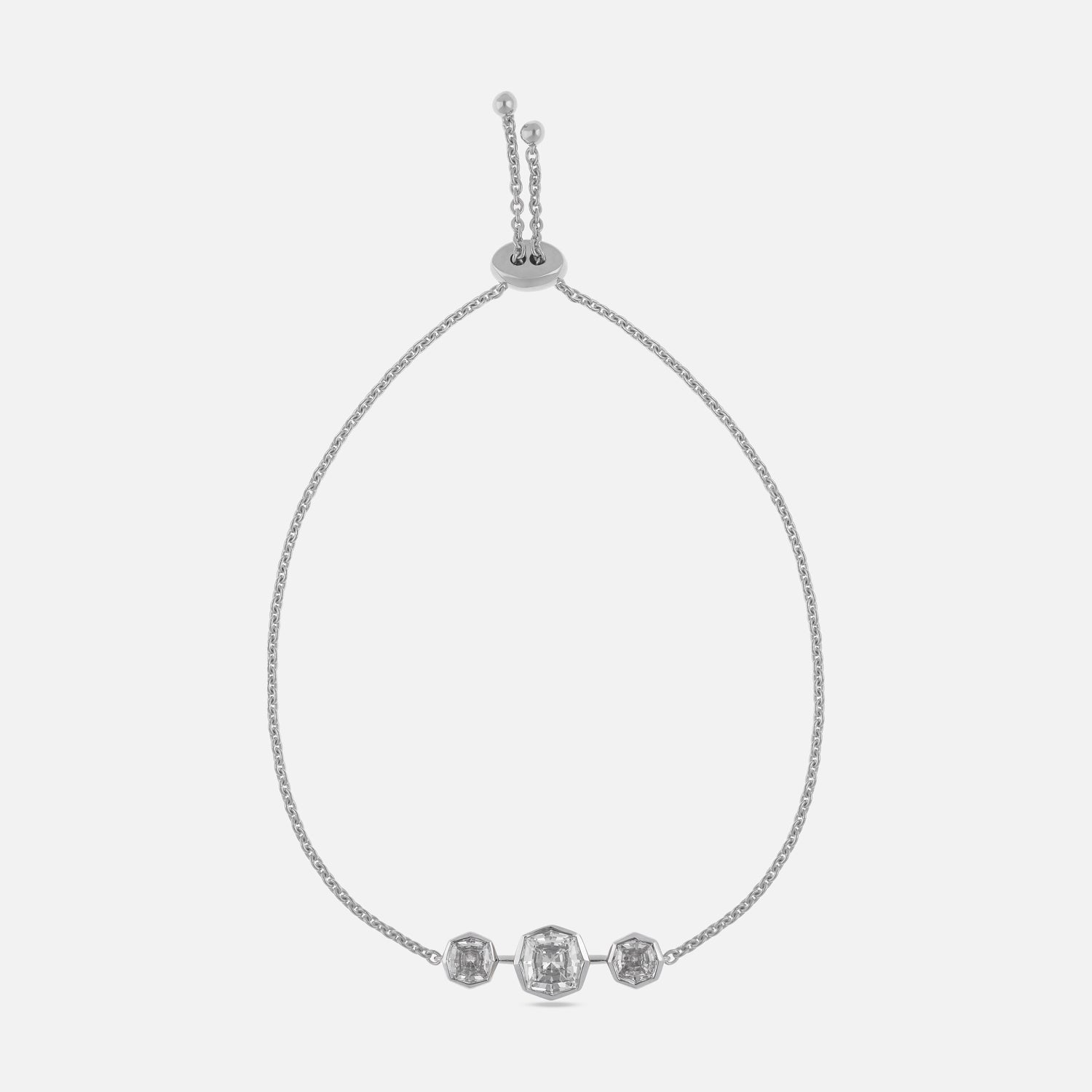 Elegant White Gold Bracelet with Octagon Step-Cut Lab-Grown Diamonds | SKU : 0021929885