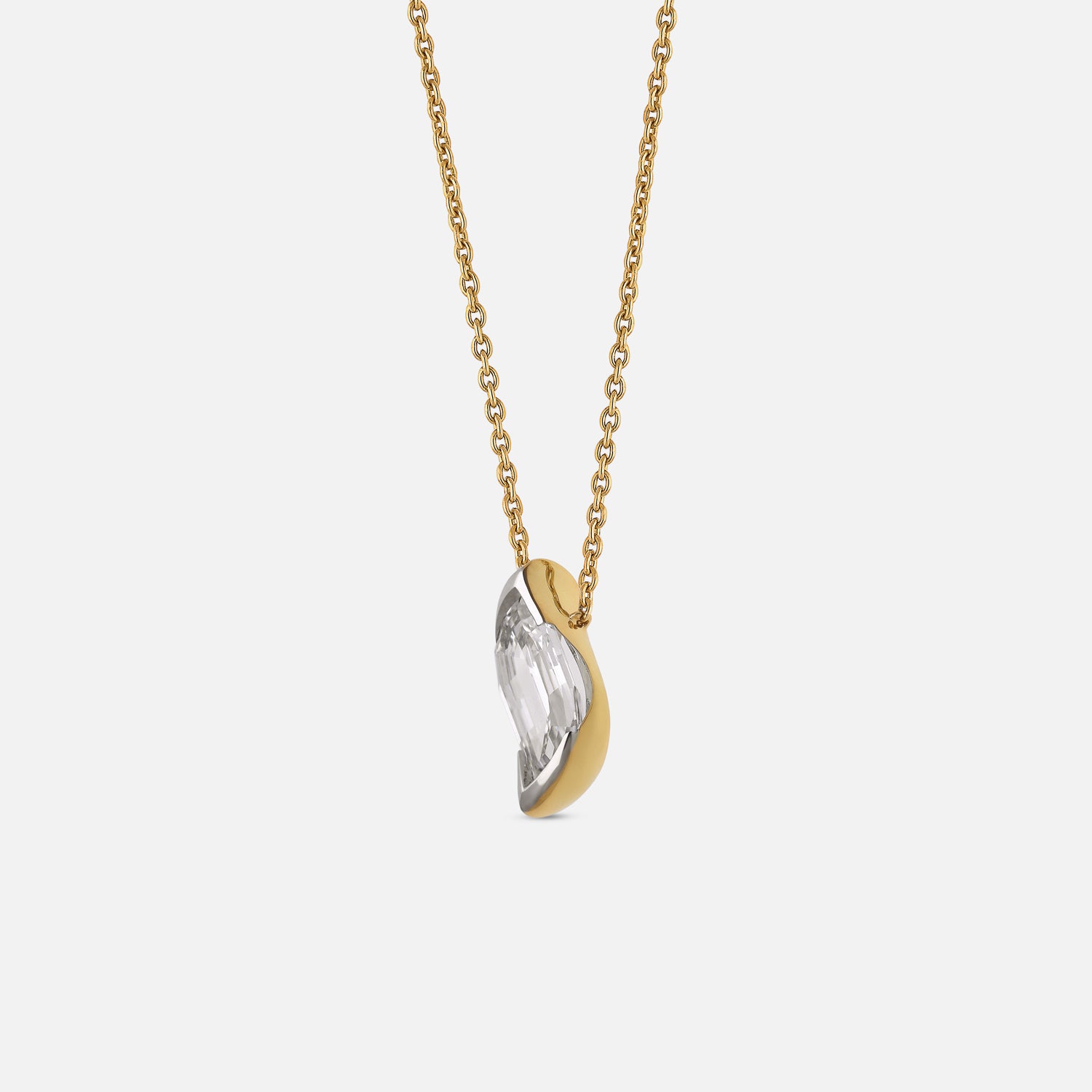 Gold Chain Pendant with Flame-Cut Lab-Grown Diamond | SKU : 0021923340