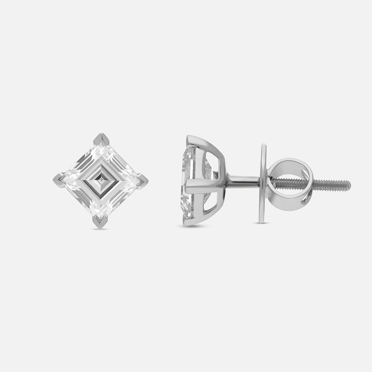 White Gold Tops Set with Square Step Cut Lab-Grown Diamond | SKU : 0021938702