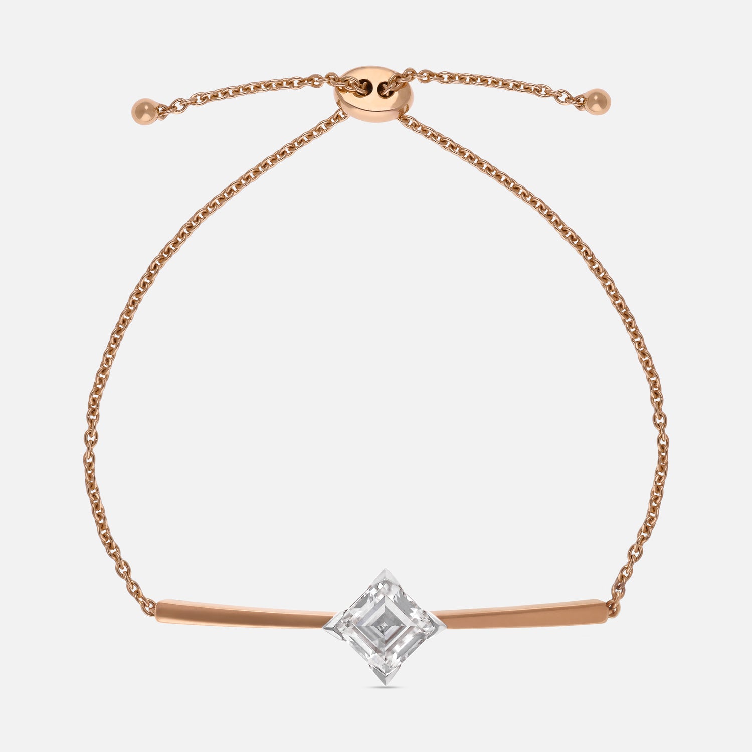 Gold Bracelet with Square Step-Cut Lab-Grown Diamond | SKU:0021920103