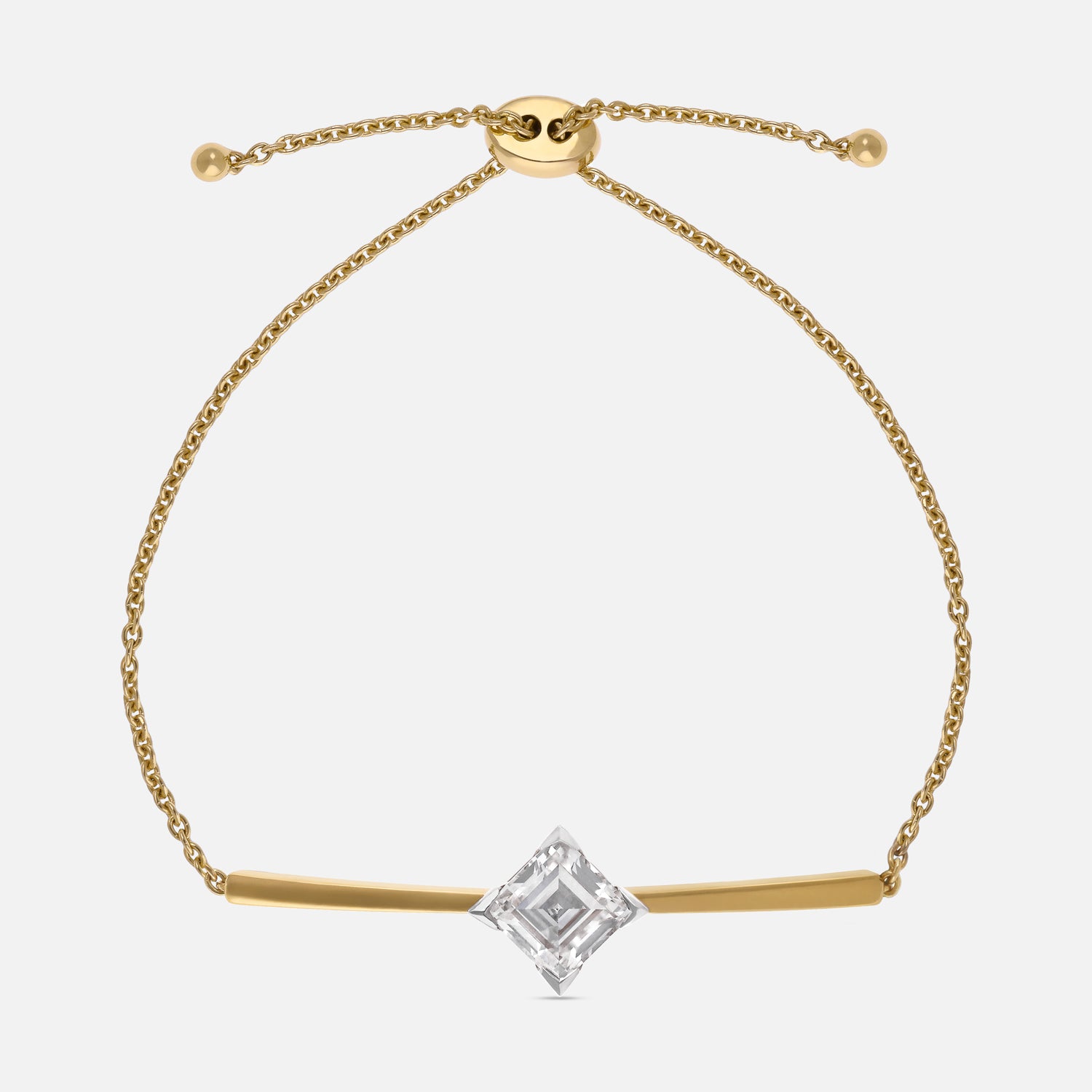 Square Step-Cut Lab-Grown Diamond Bracelet in 18Kt Yellow Gold | SKU : 0021916373