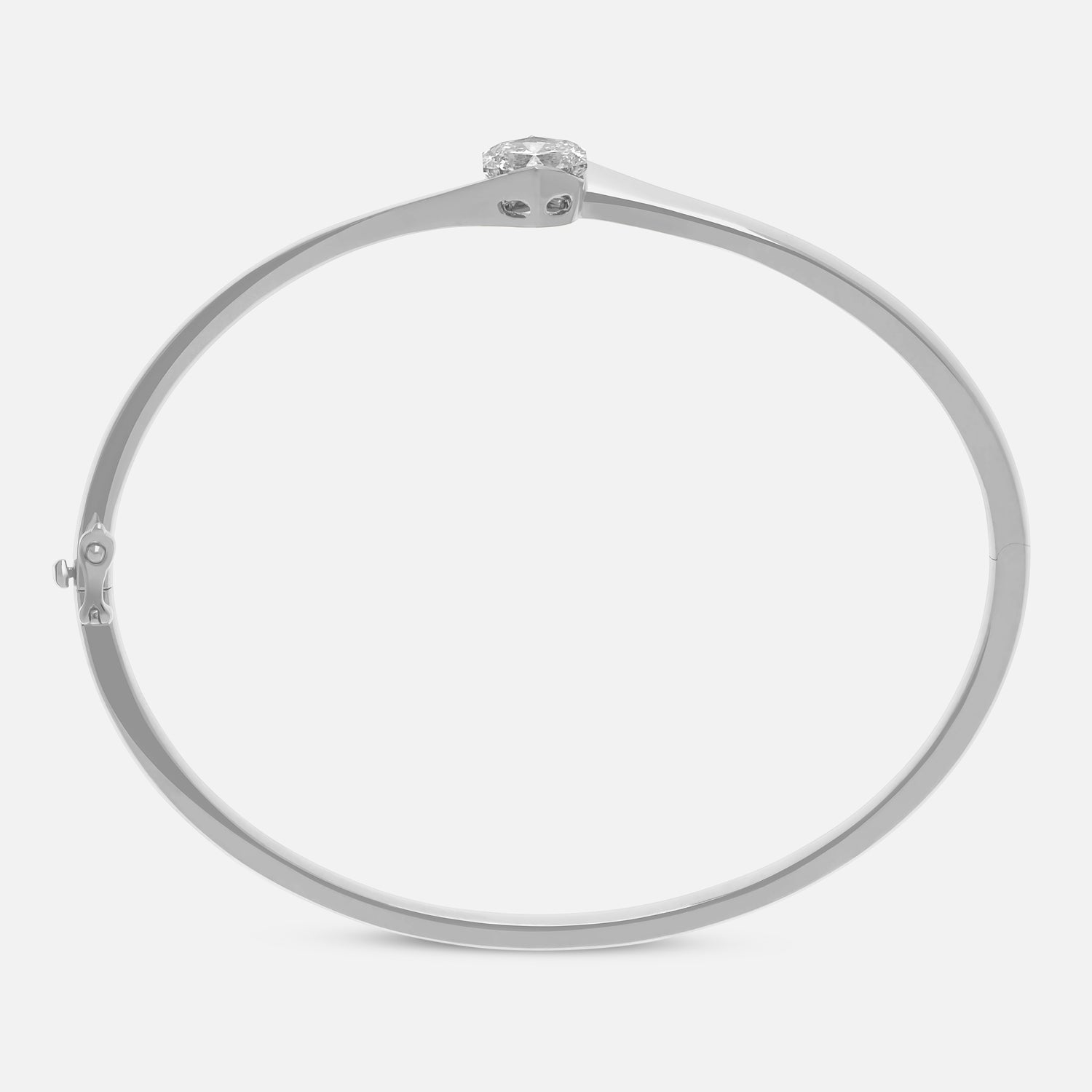 Hexagon-Cut 1.75 Carat Lab-Grown Diamond Bangle in White Gold | SKU : 0003759561