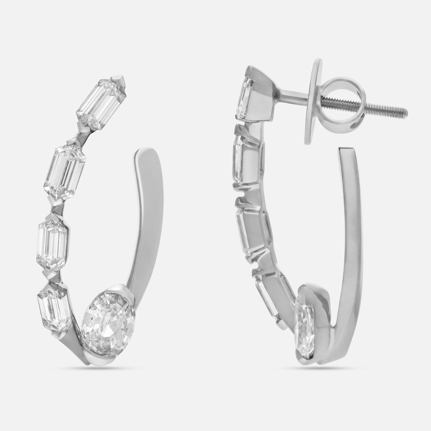 Gold Earrings with Oval Step Cut and Heritage Emerald-Cut Lab-Grown Diamonds | SKU : 0021918131