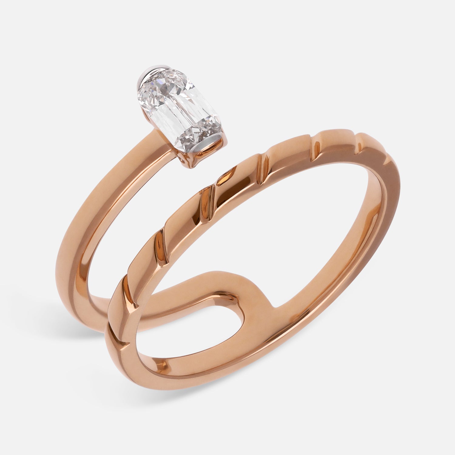Gold Ring with Elongated Cushion-Cut Lab-Grown Diamond | SKU:0021920219