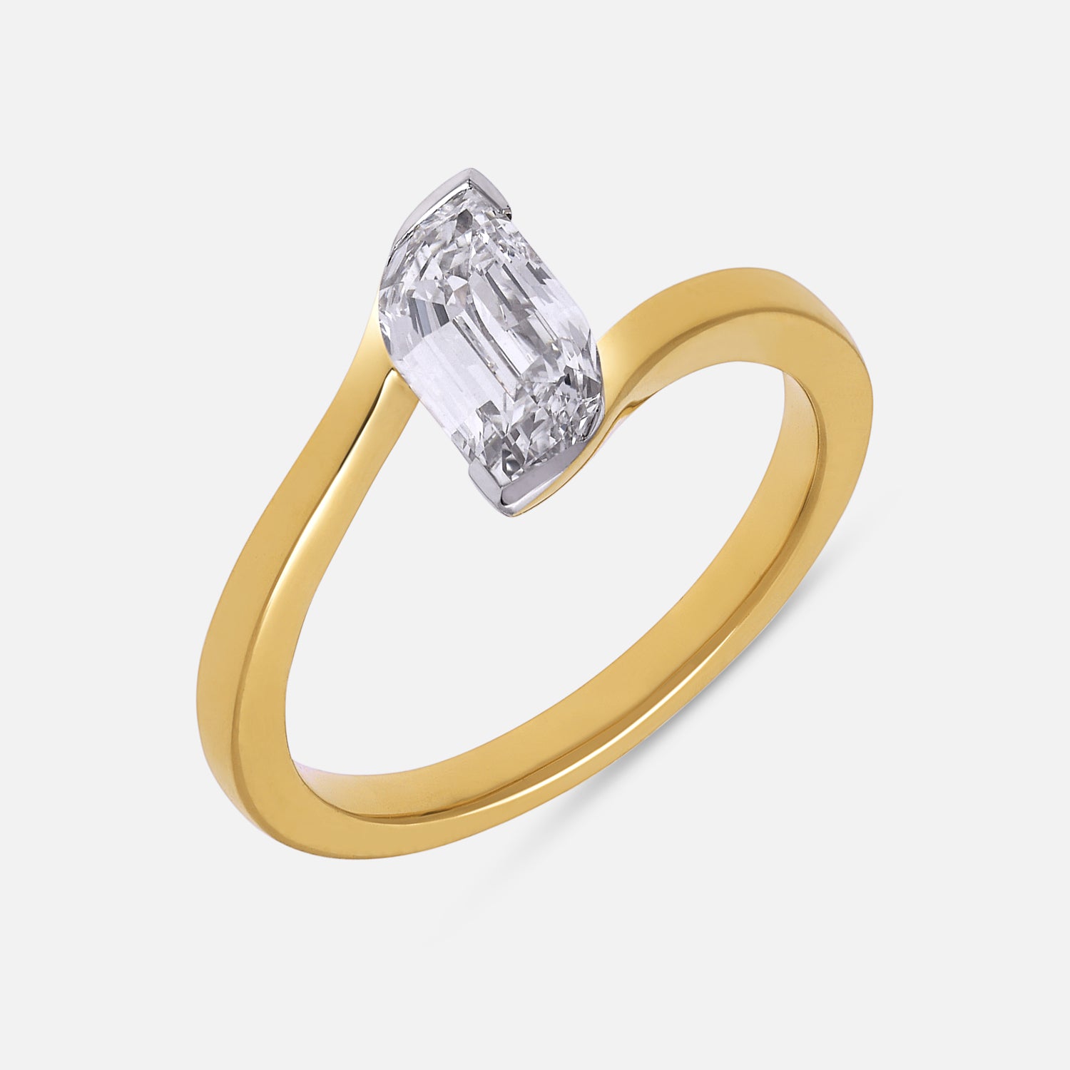Yellow Gold Flame-Cut Lab-Grown Diamond Wrap Ring | SKU : 0021922985