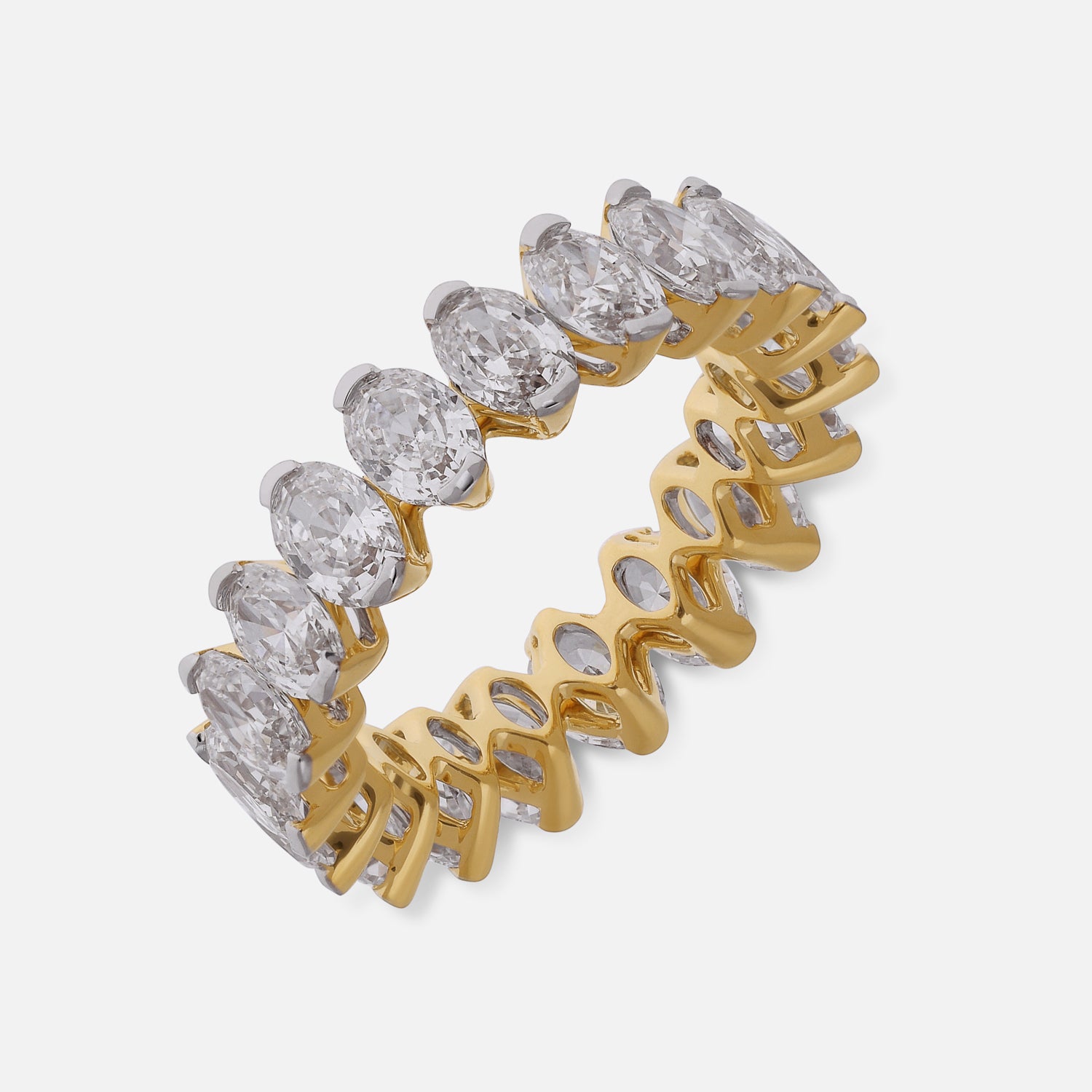 Yellow Gold Eternity Ring with Oval Step Cut Lab-Grown Diamonds | SKU : 0021923968