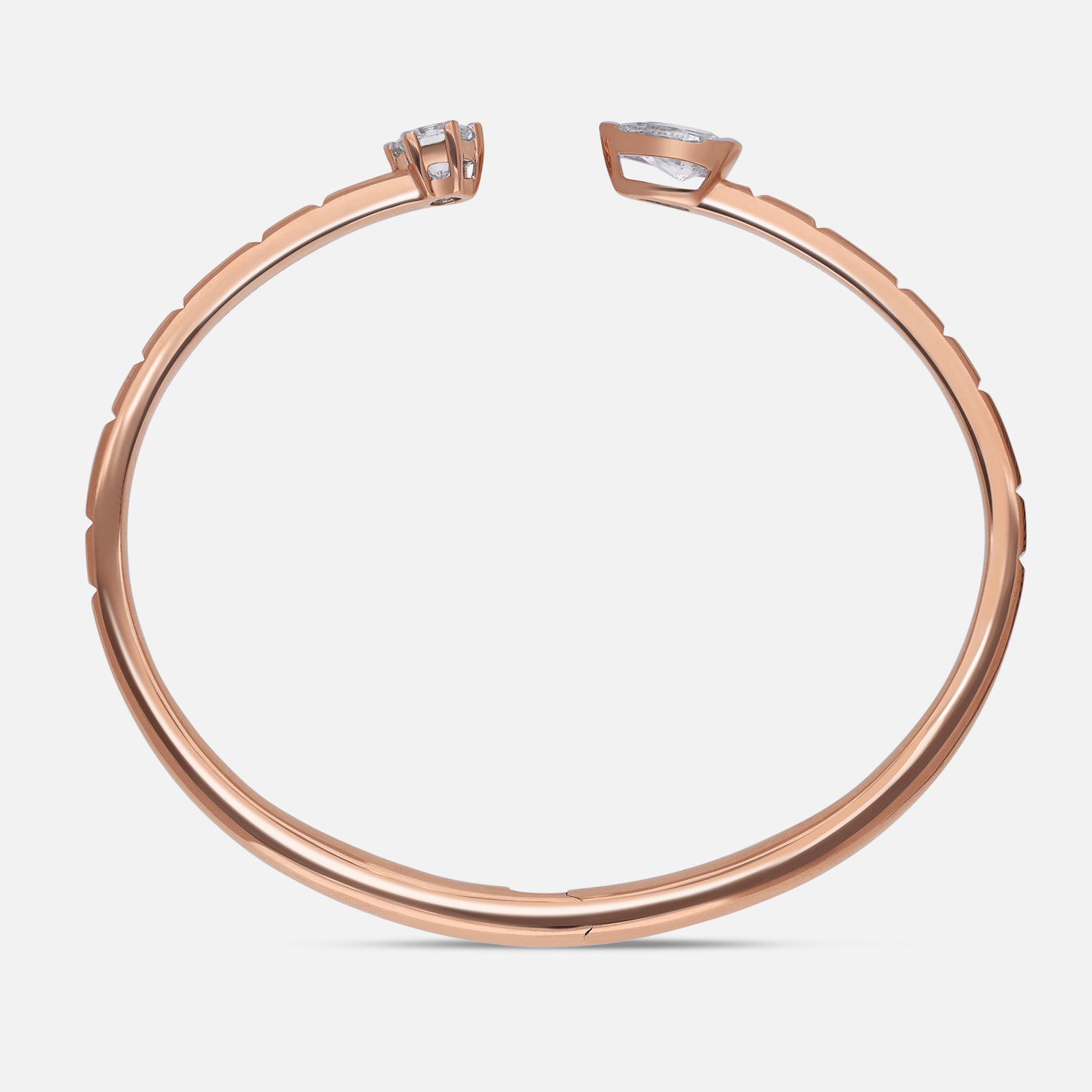 Pear Step-Cut & Hexagon Brilliant Lab-Grown Diamond Bangle in 18Kt Rose Gold : 0003761700