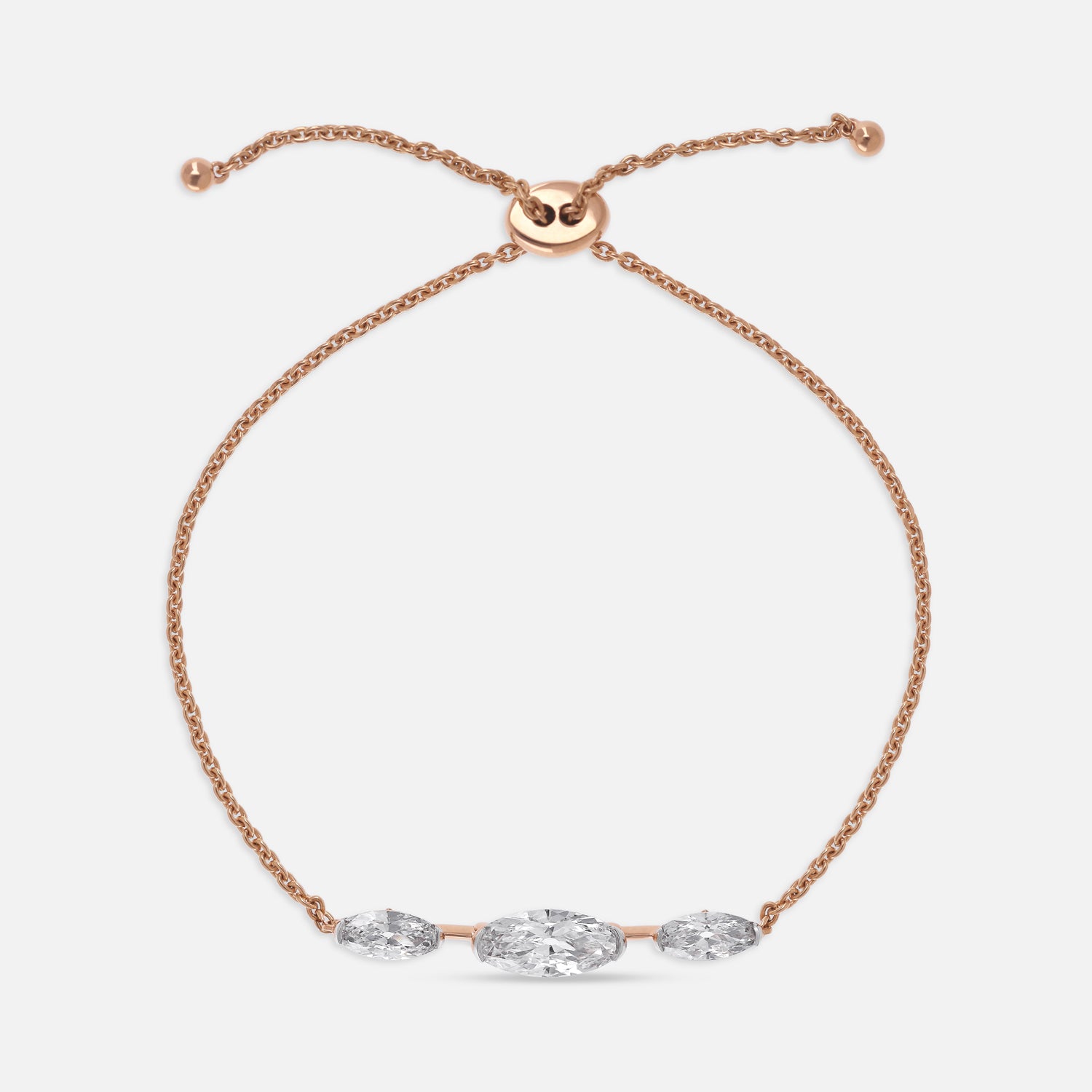 Roval Cut 1.679 Carat Manufactured Lab Grown Diamond Bracelet in Rose Gold | SKU : 0003759523