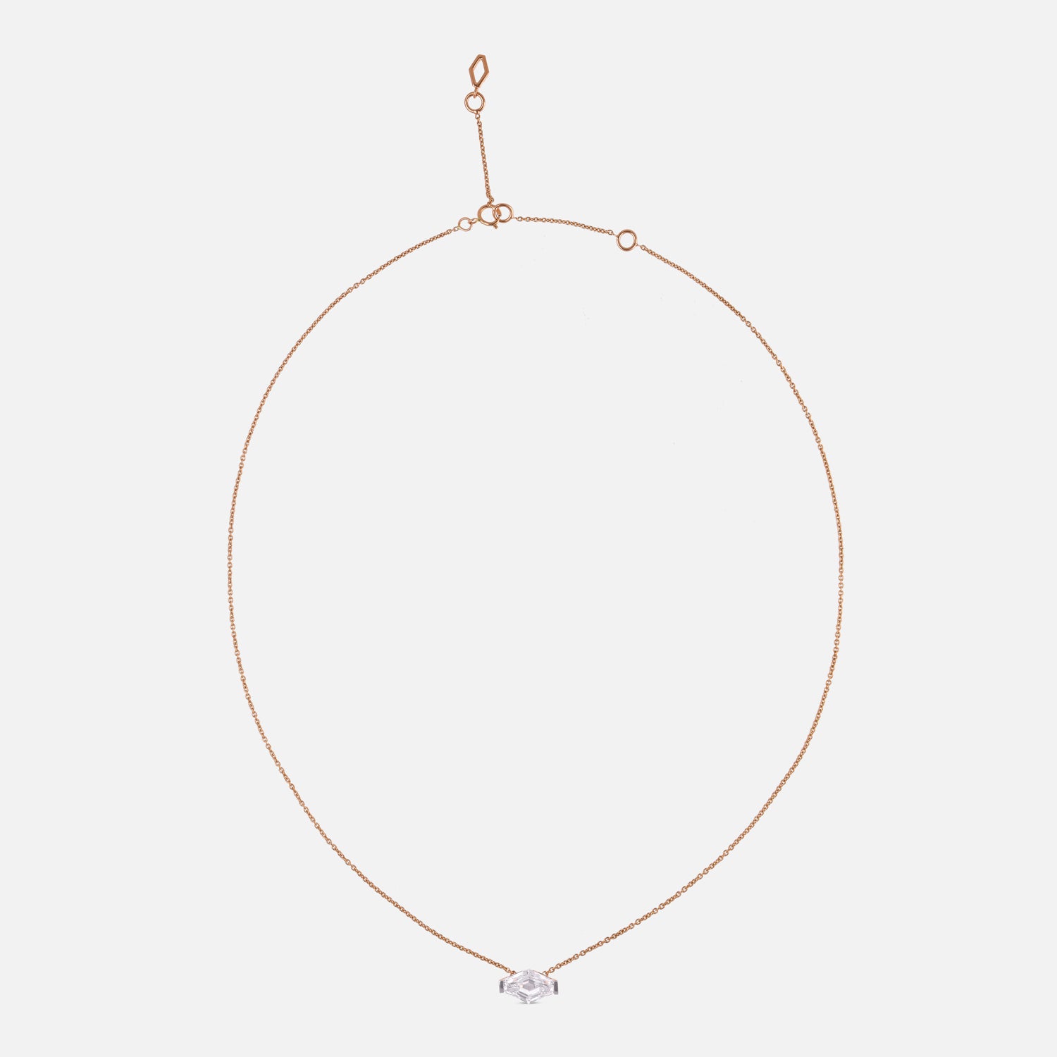 Lozenge Blunt-Cut Lab-Grown Diamond Pendant in 18Kt Gold Chain | SKU : 0003766972