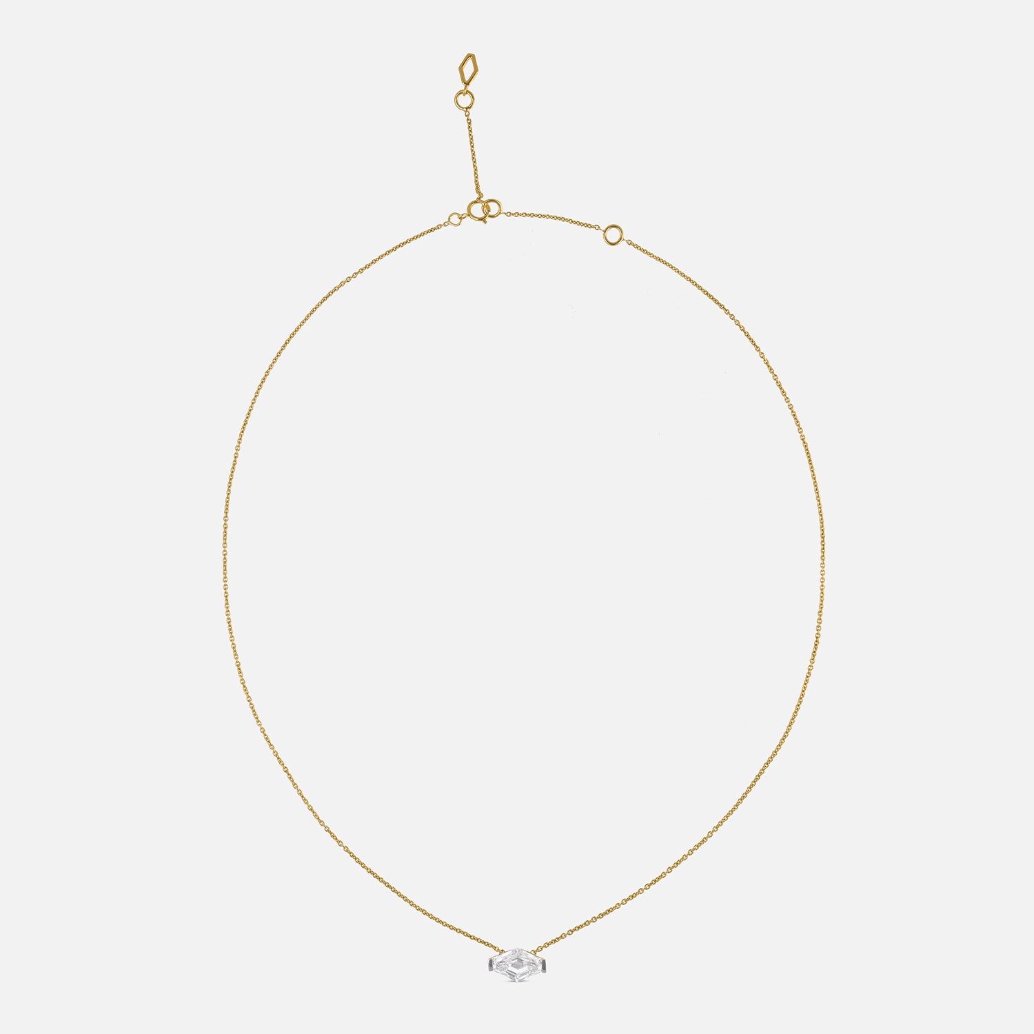 Lozenge Blunt Cut Lab-Grown Diamond Pendant on Gold Chain | SKU : 0021912771
