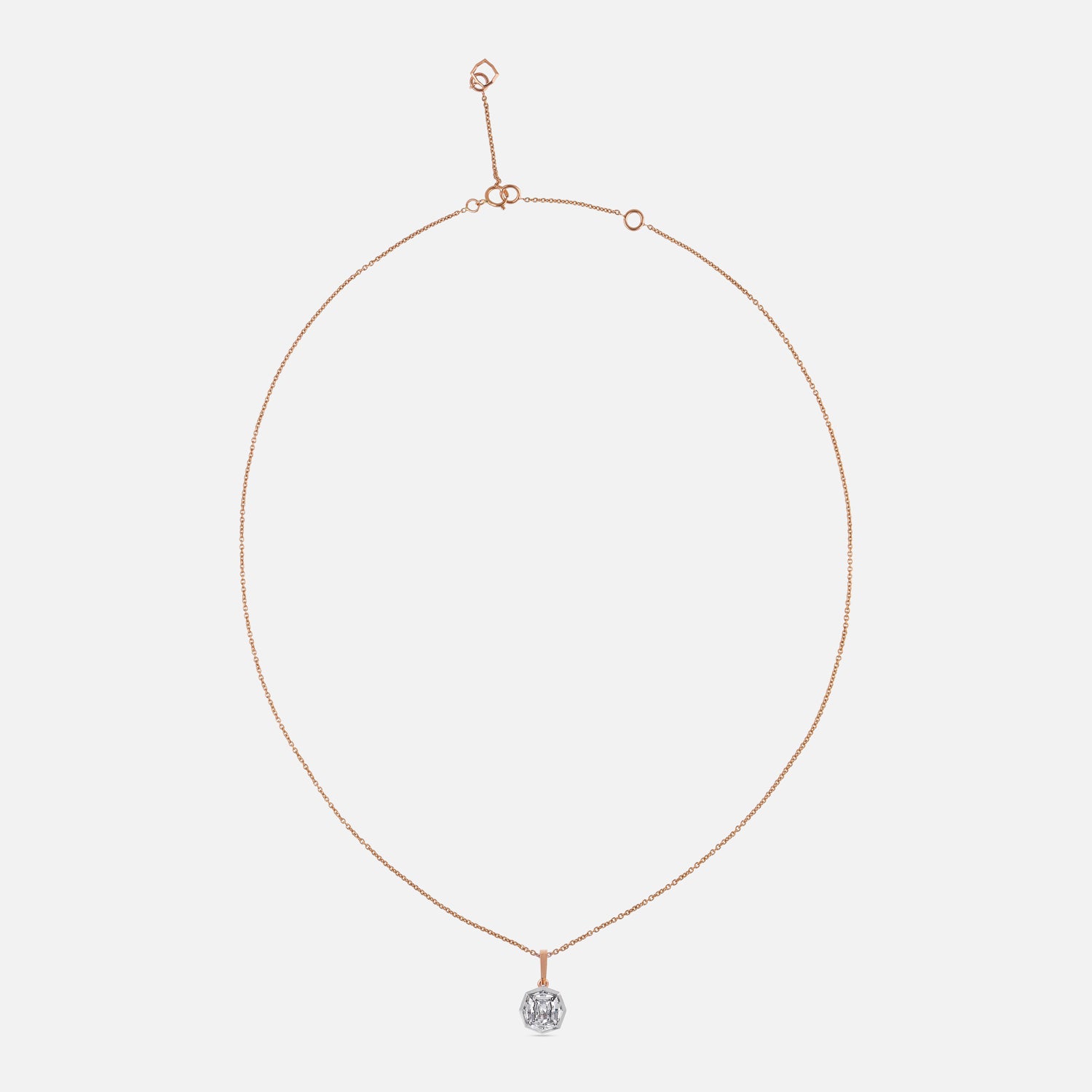 Gold Chain Pendant Set with Octagon Step-Cut Lab-Grown Diamond | SKU : 1.650