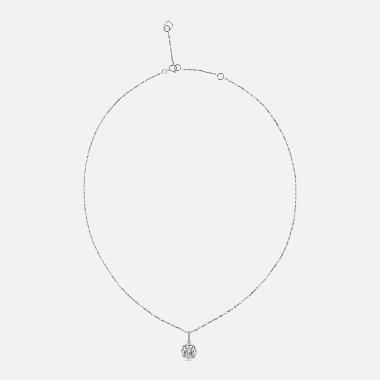 White Gold Necklace with Octagon Step-Cut Lab-Grown Diamond | SKU : 0021929854