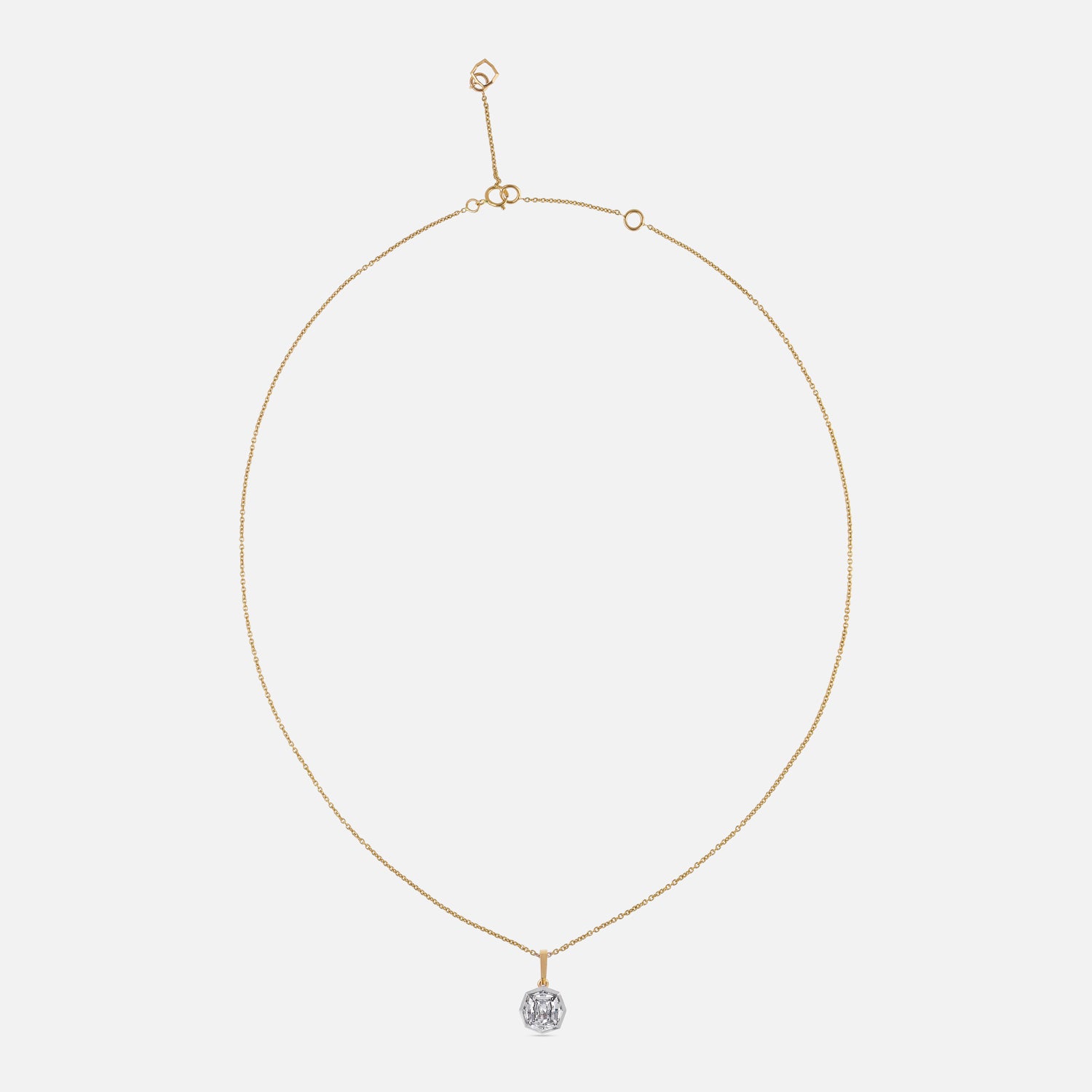Gold Pendant Necklace with Octagonal Cushion-Cut Lab-Grown Diamond | SKU : 0021911613