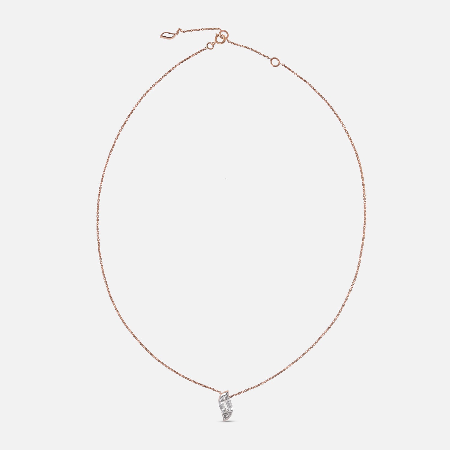 Flame-Cut Lab-Grown Diamond Pendant on Gold Chain | SKU : 0021912887