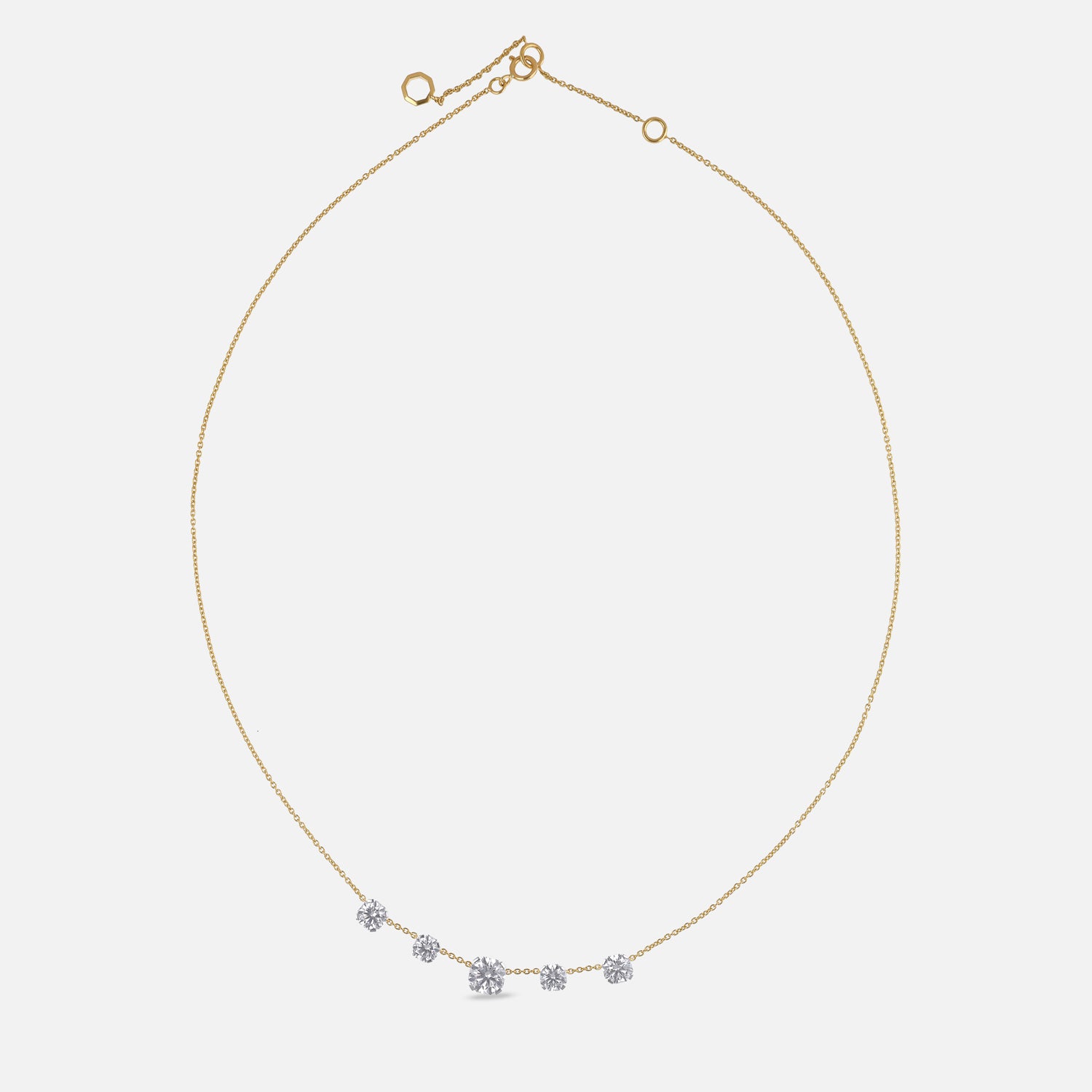 Octagon Brilliant Lab-Grown Diamond Necklace in 18Kt Yellow Gold Necklace | SKU : 0003759653