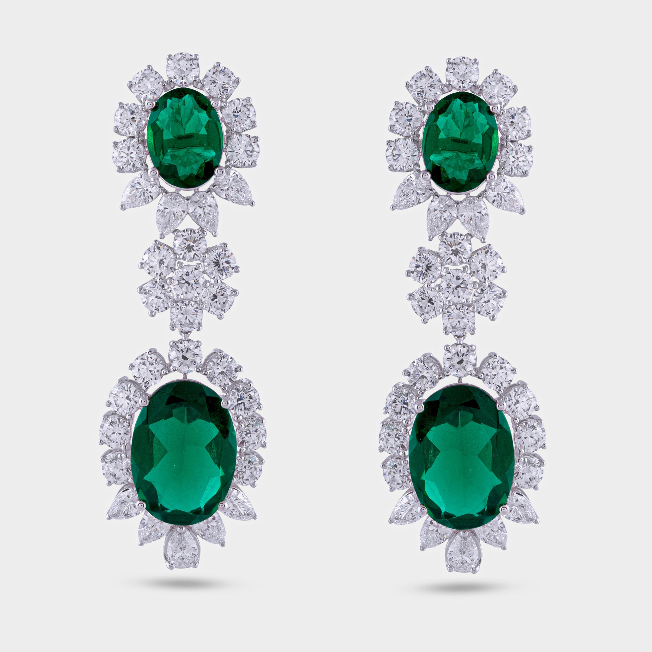 Round Brilliant- Pear- Marquise 10.65, 3.79 & 0.60 Carat Oval Green Gems Lab Grown Solitaire Diamonds Earrings | SKU : 0020186807 - crash.club by CKC