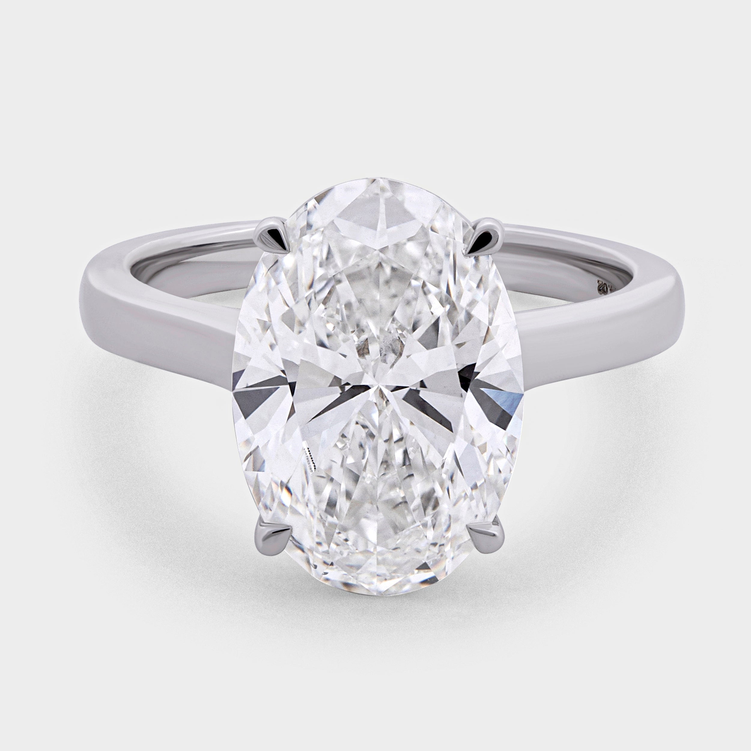 Oval Shaped 4.02 Carat Lab-Grown Solitaire Ring | SKU : 0020246006 - crash.club by CKC