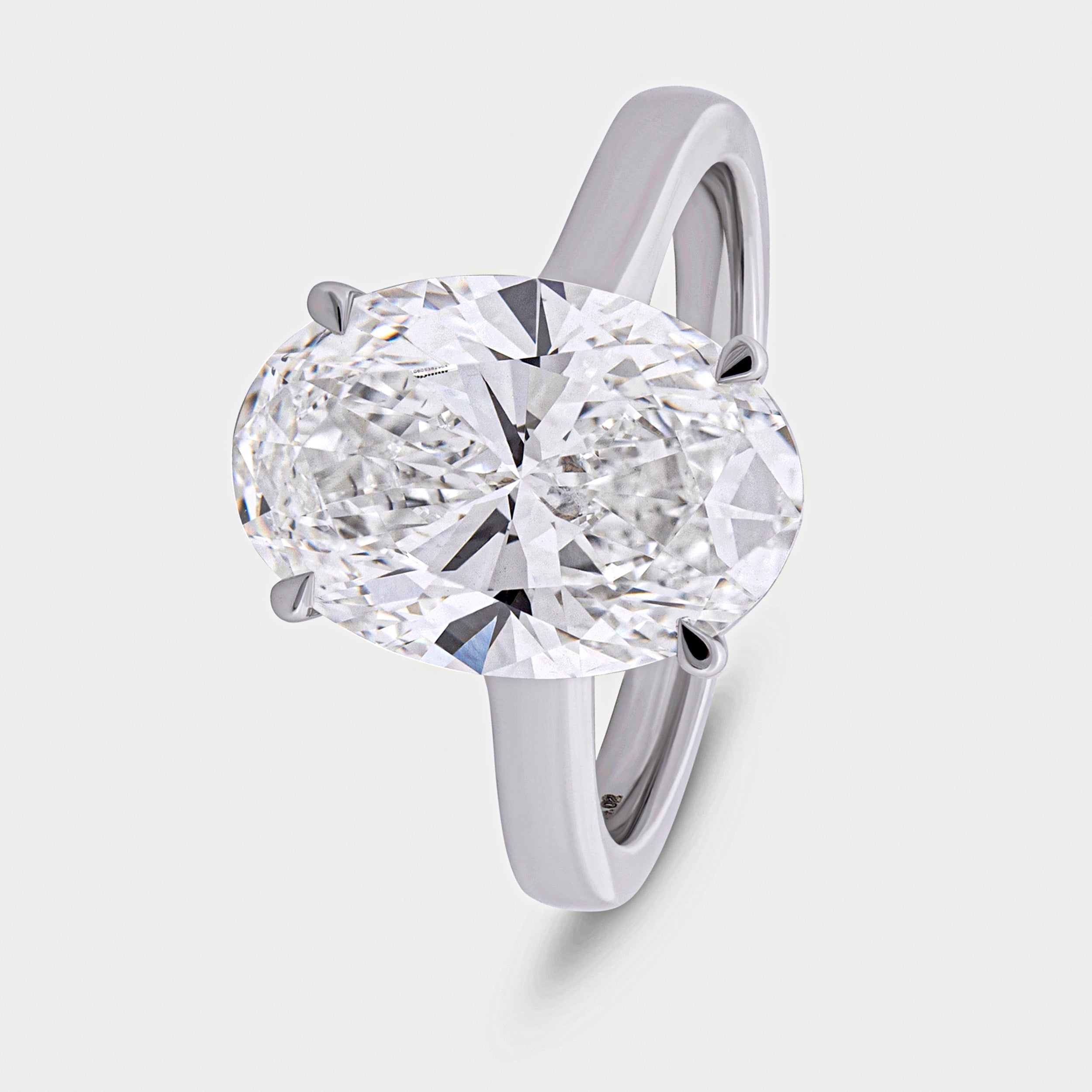Oval Shaped 4.02 Carat Lab-Grown Solitaire Ring | SKU : 0020246006 - crash.club by CKC